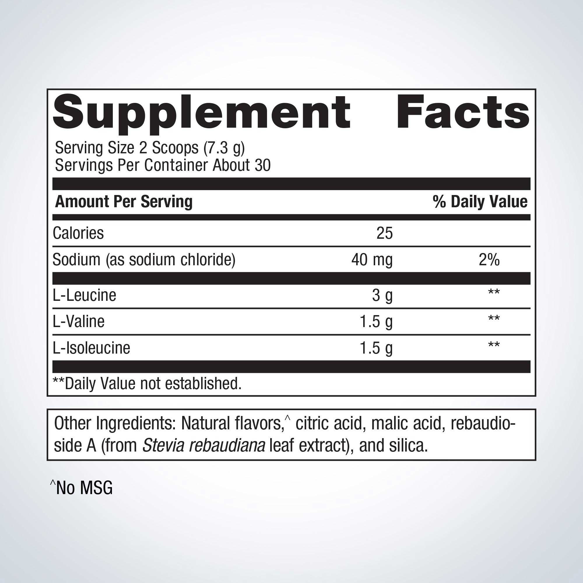 Metagenics BCAAs Ingredients
