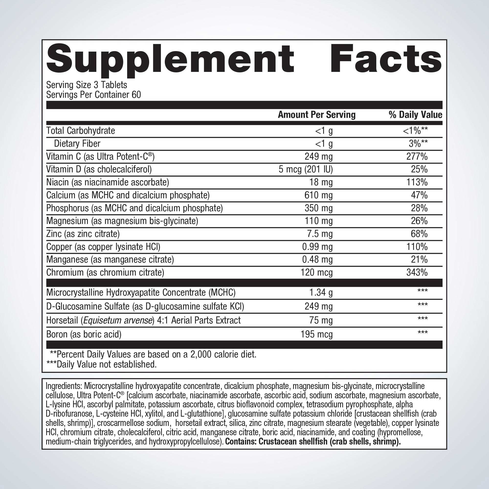 Metagenics Bone Builder Active Ingredients