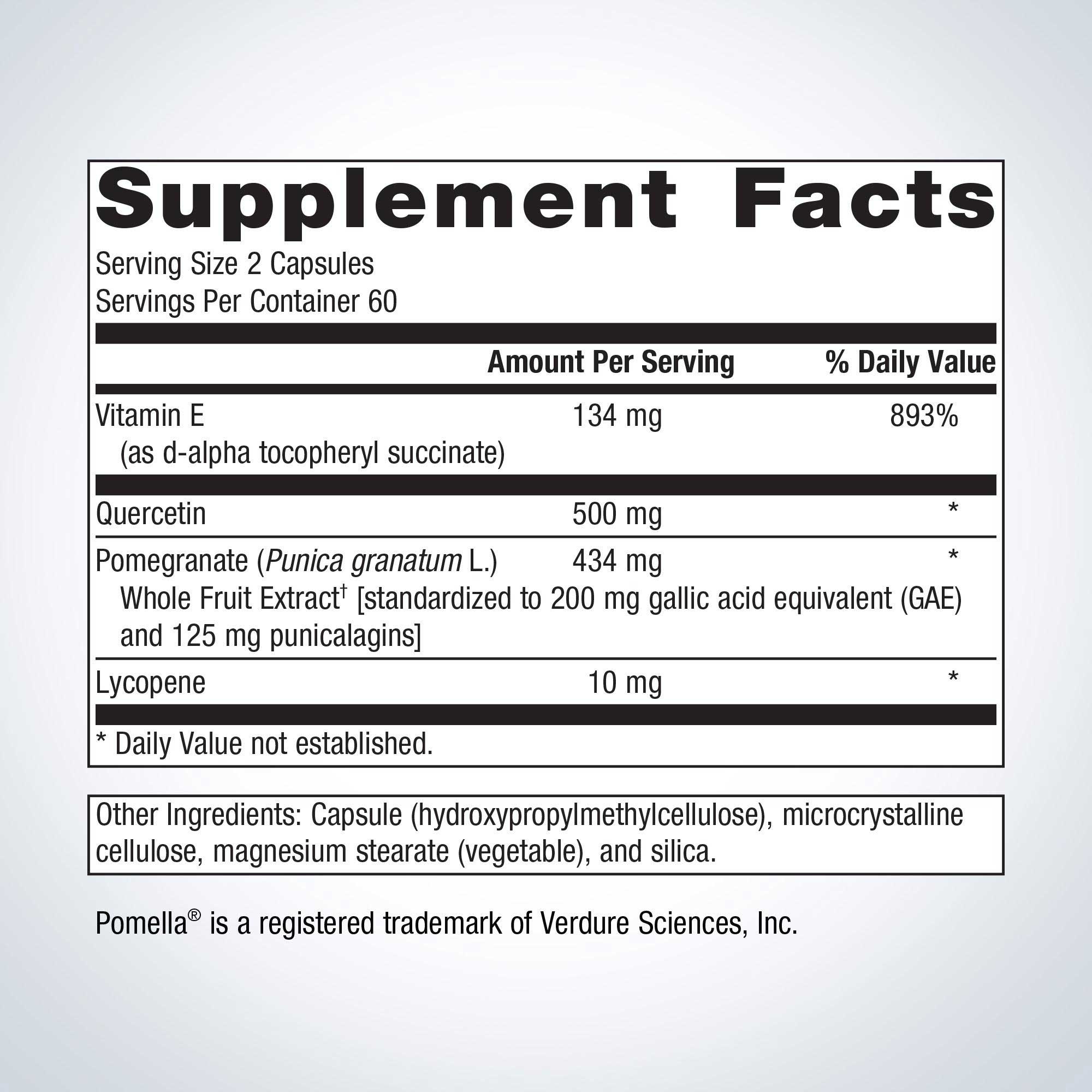 Metagenics CardioLux HDL Ingredients