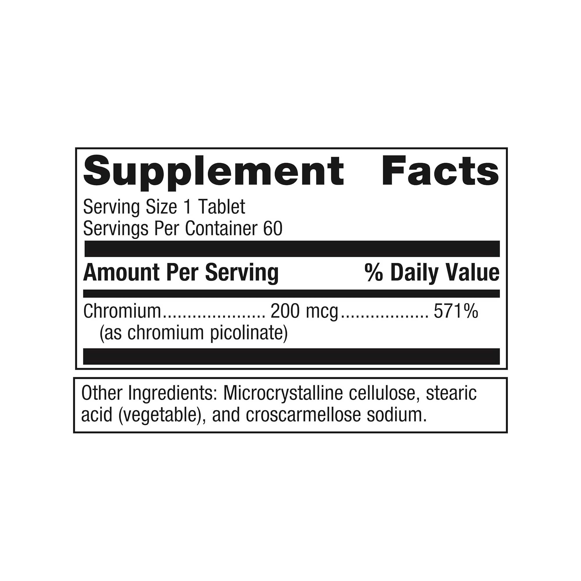 Metagenics Chromium Picolinate Ingredients