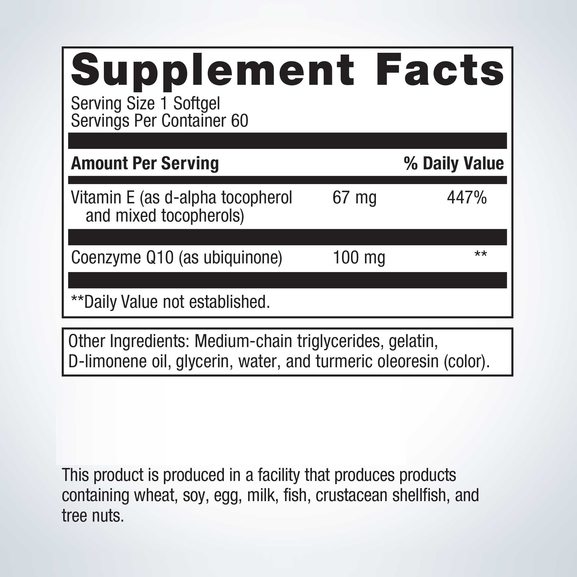 Metagenics CoQ10 ST 100 mg Ingredients