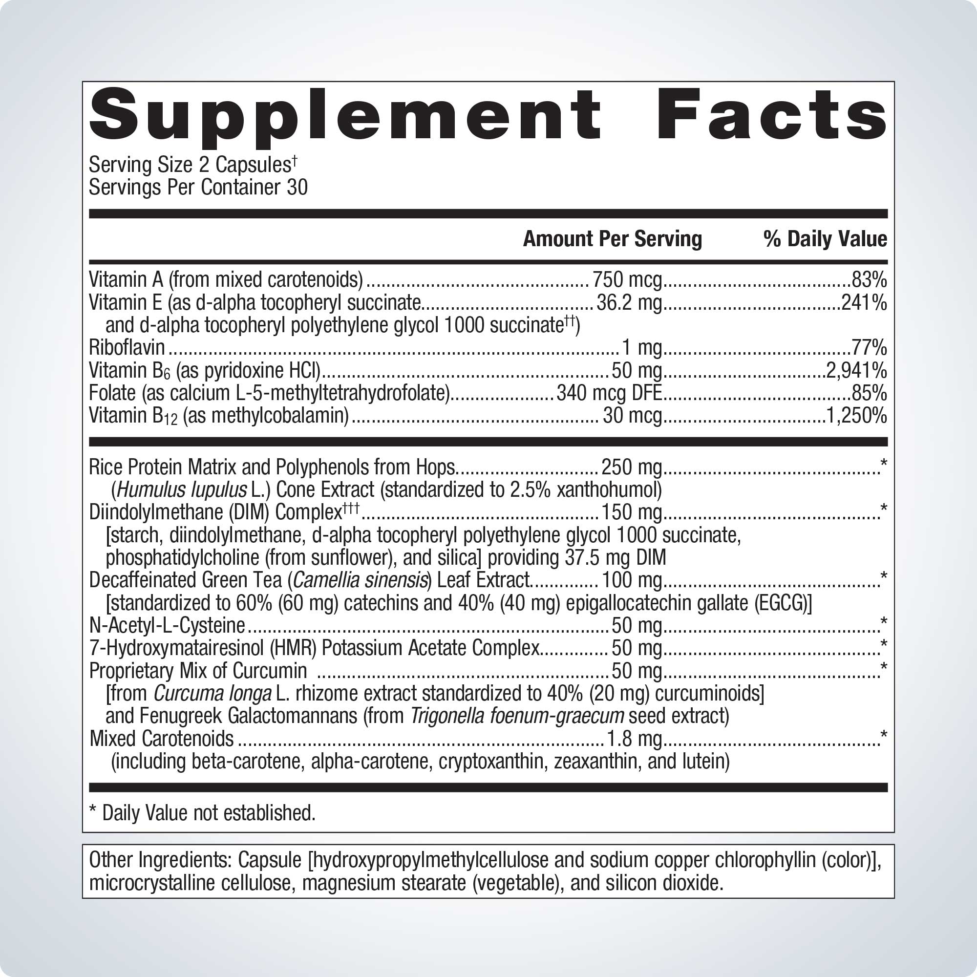 Metagenics EstroFactors Ingredients