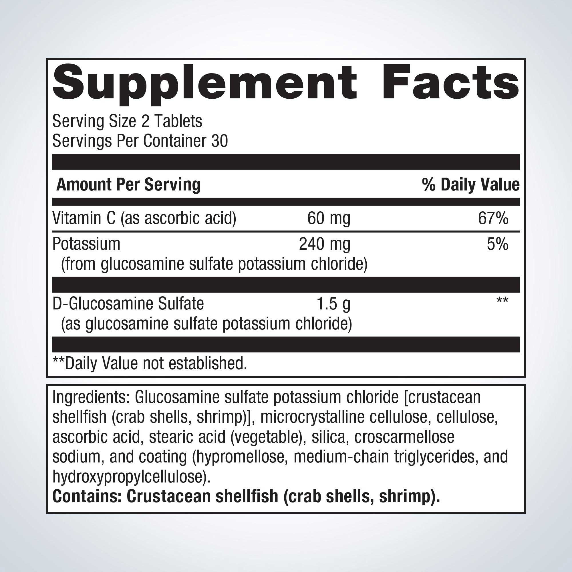 Metagenics Glucosamine Sulfate 750 mg Ingredients