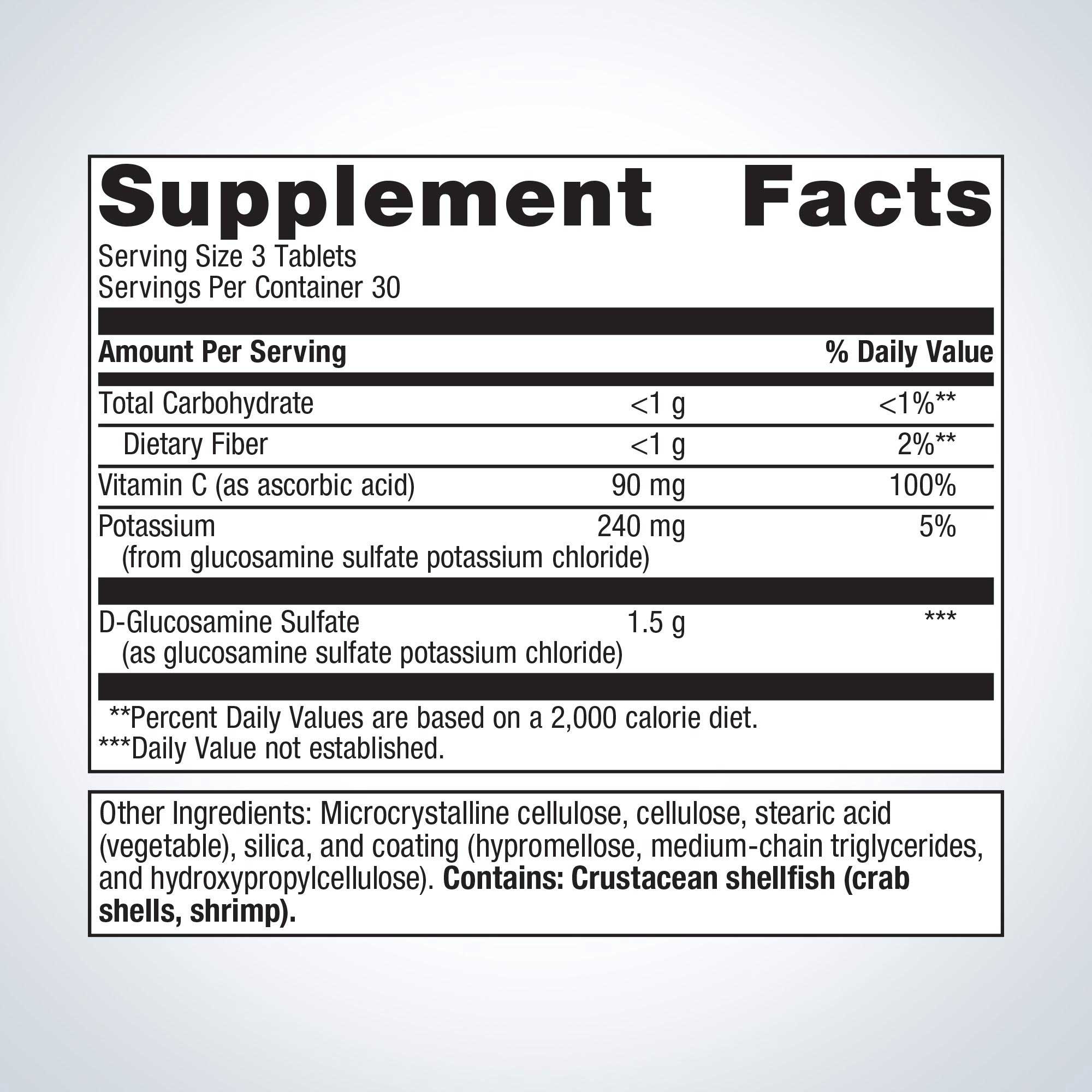 Metagenics Glucosamine Sulfate Ingredients