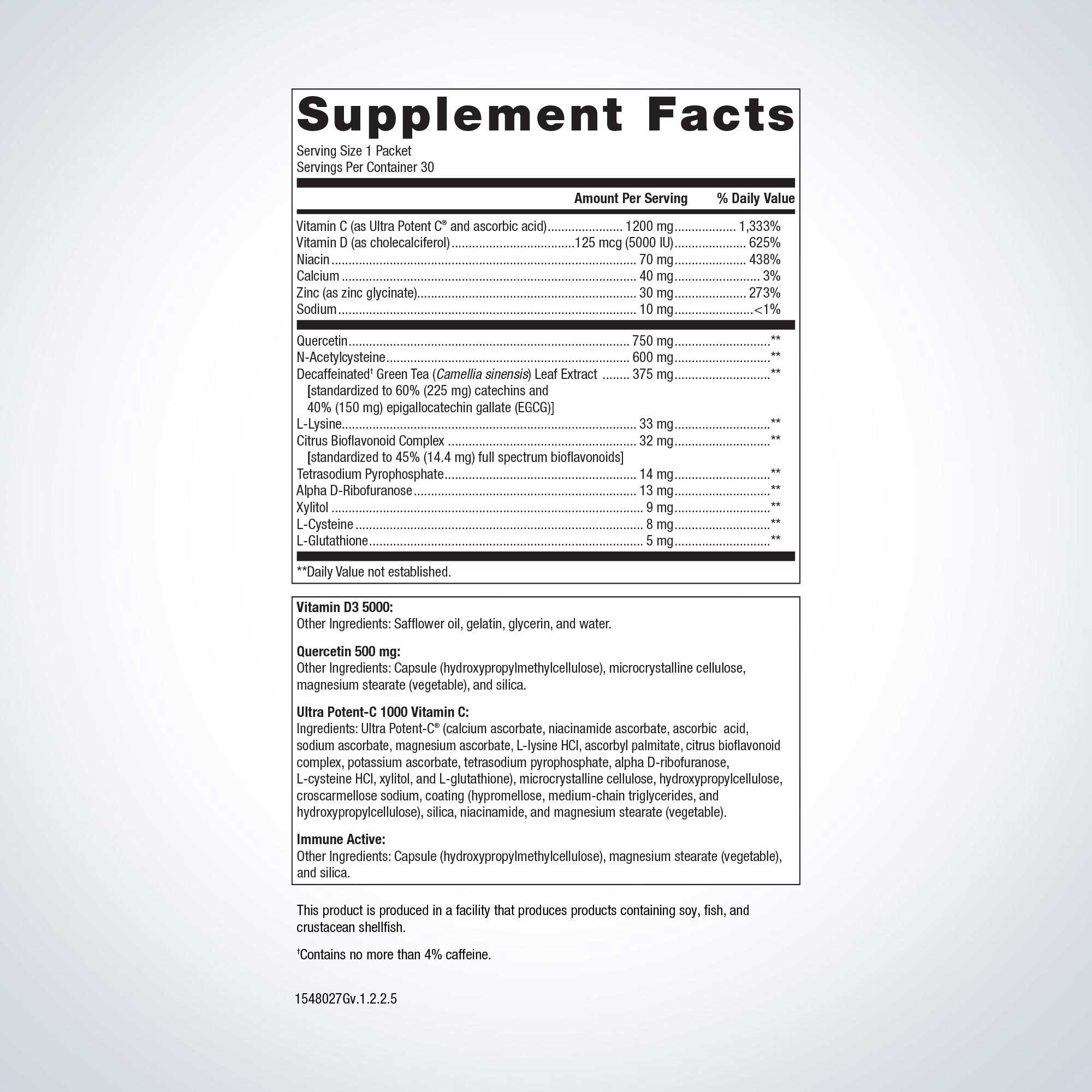 Metagenics Immune Defense Pack Ingredients