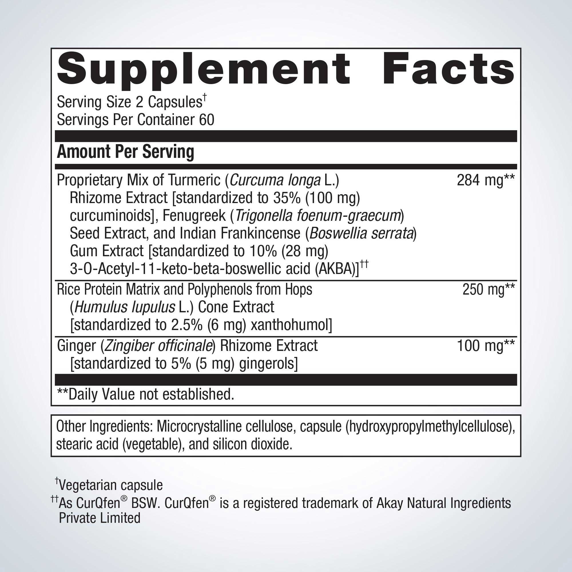 Metagenics Inflavonoid Intensive Care Ingredients