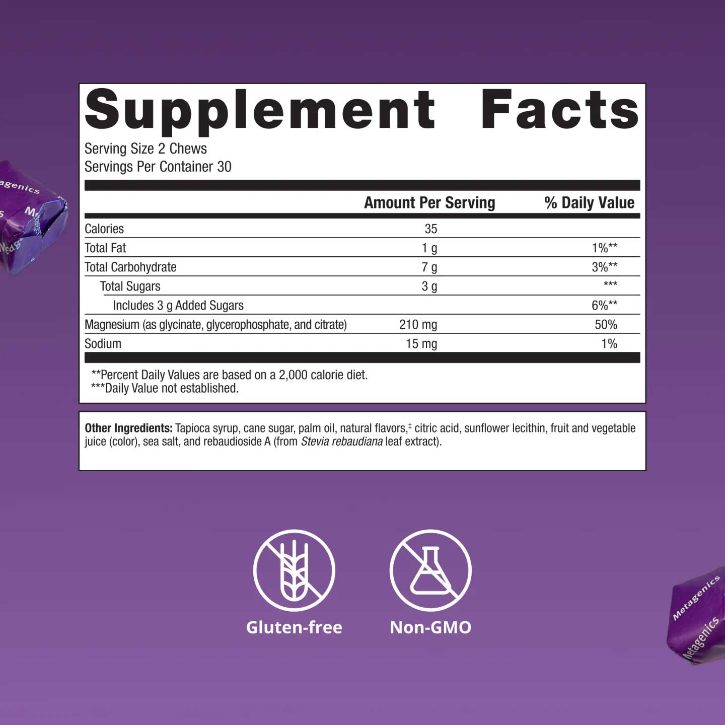 Metagenics MagActive 3-in-1 Magnesium Chew Ingredients