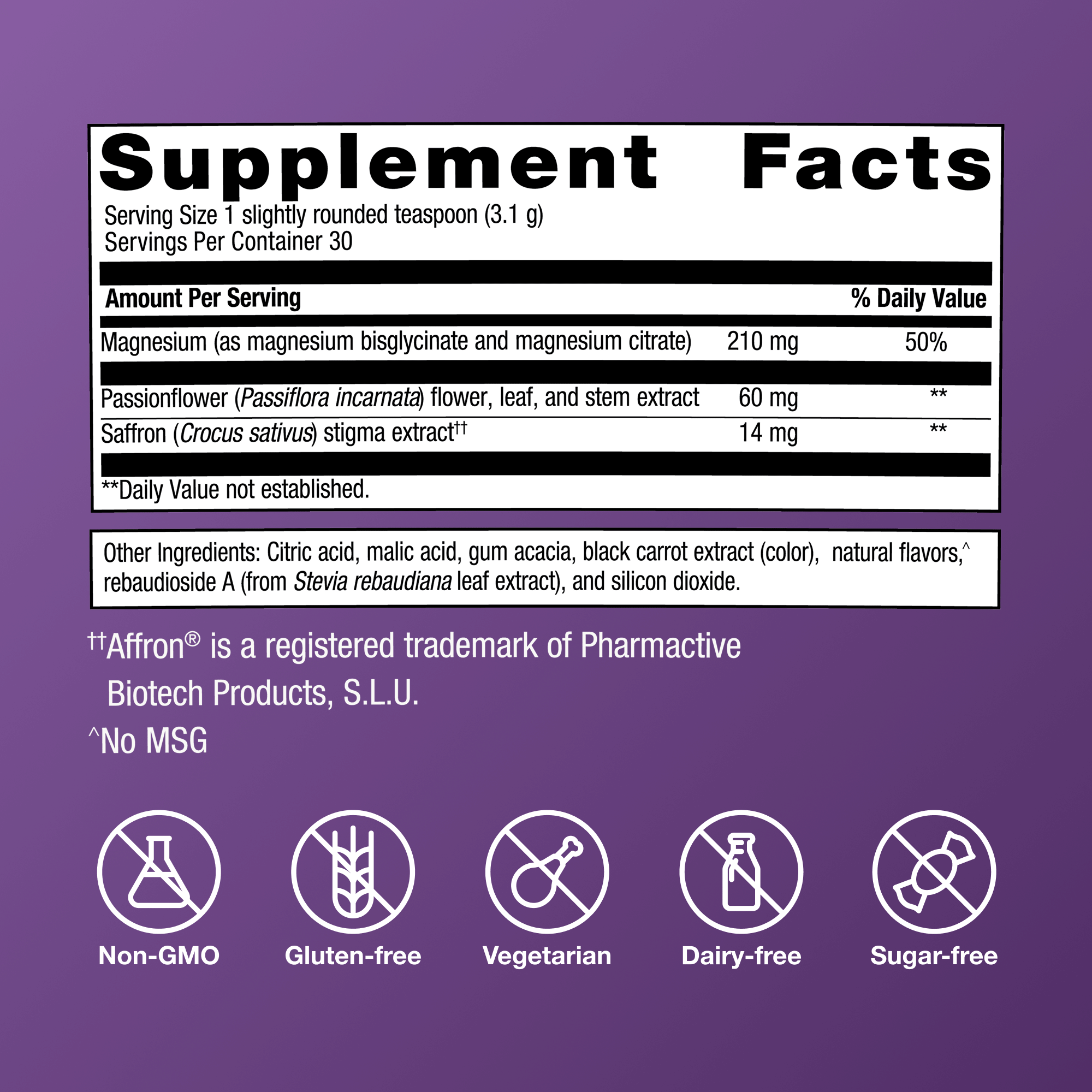 Metagenics MagActive Magnesium Night Powder Ingredients