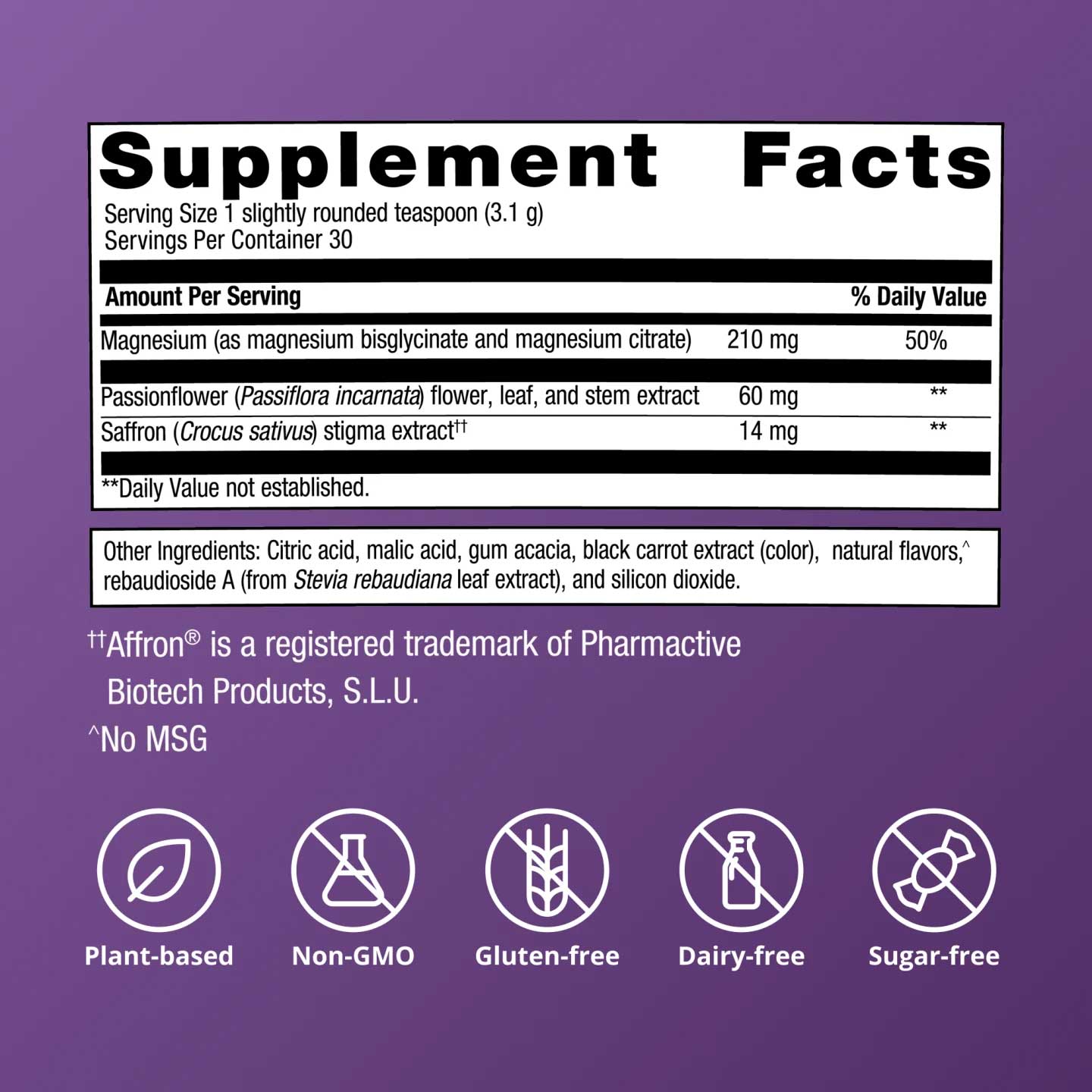 Metagenics MagActive Magnesium Night Powder Ingredients