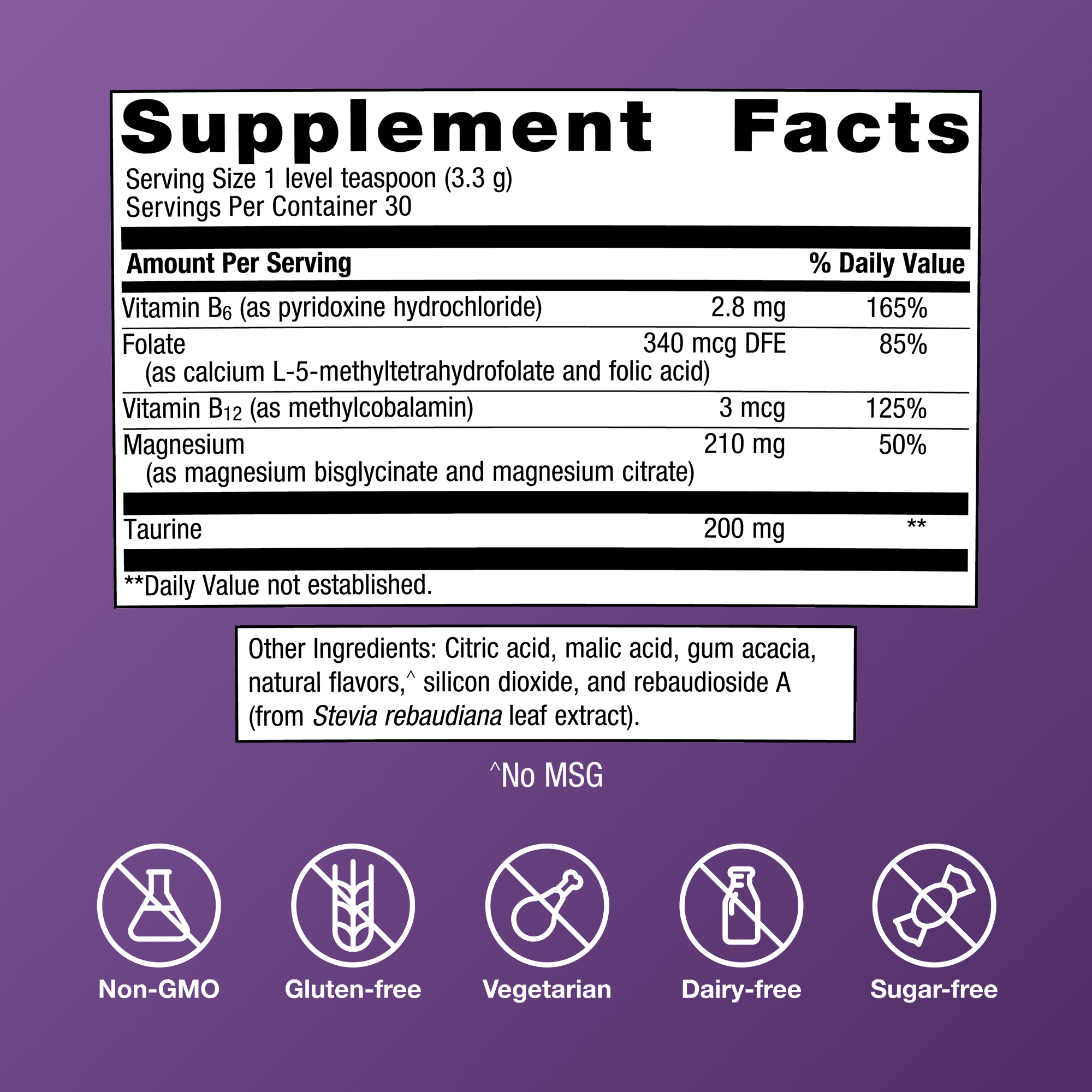 Metagenics MagActive Magnesium Relax Powder Ingredients