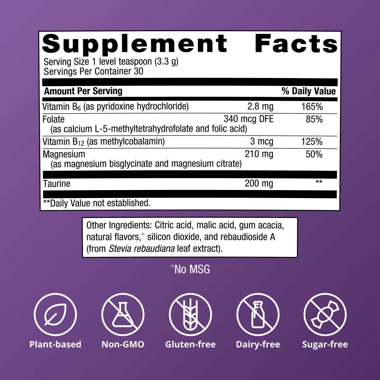 Metagenics MagActive Magnesium Relax Powder Ingredients