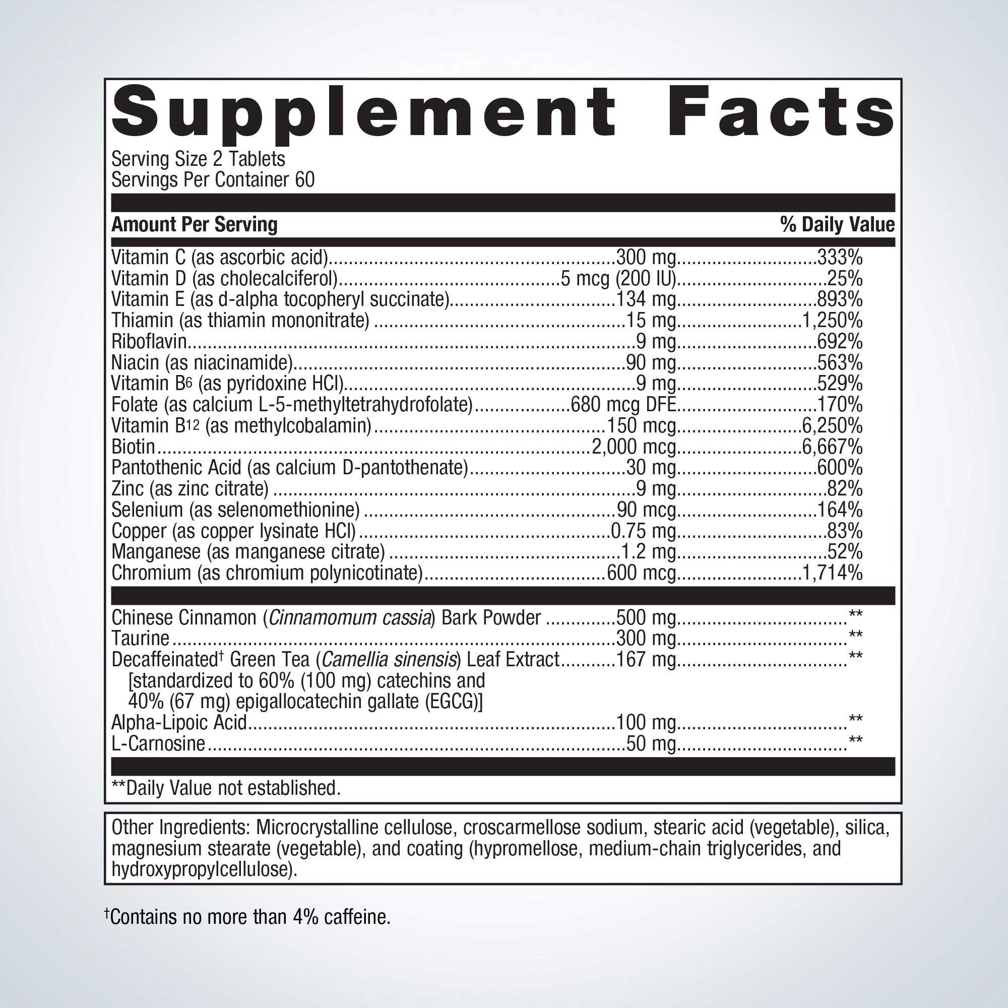 Metagenics MetaGlycemX Ingredients