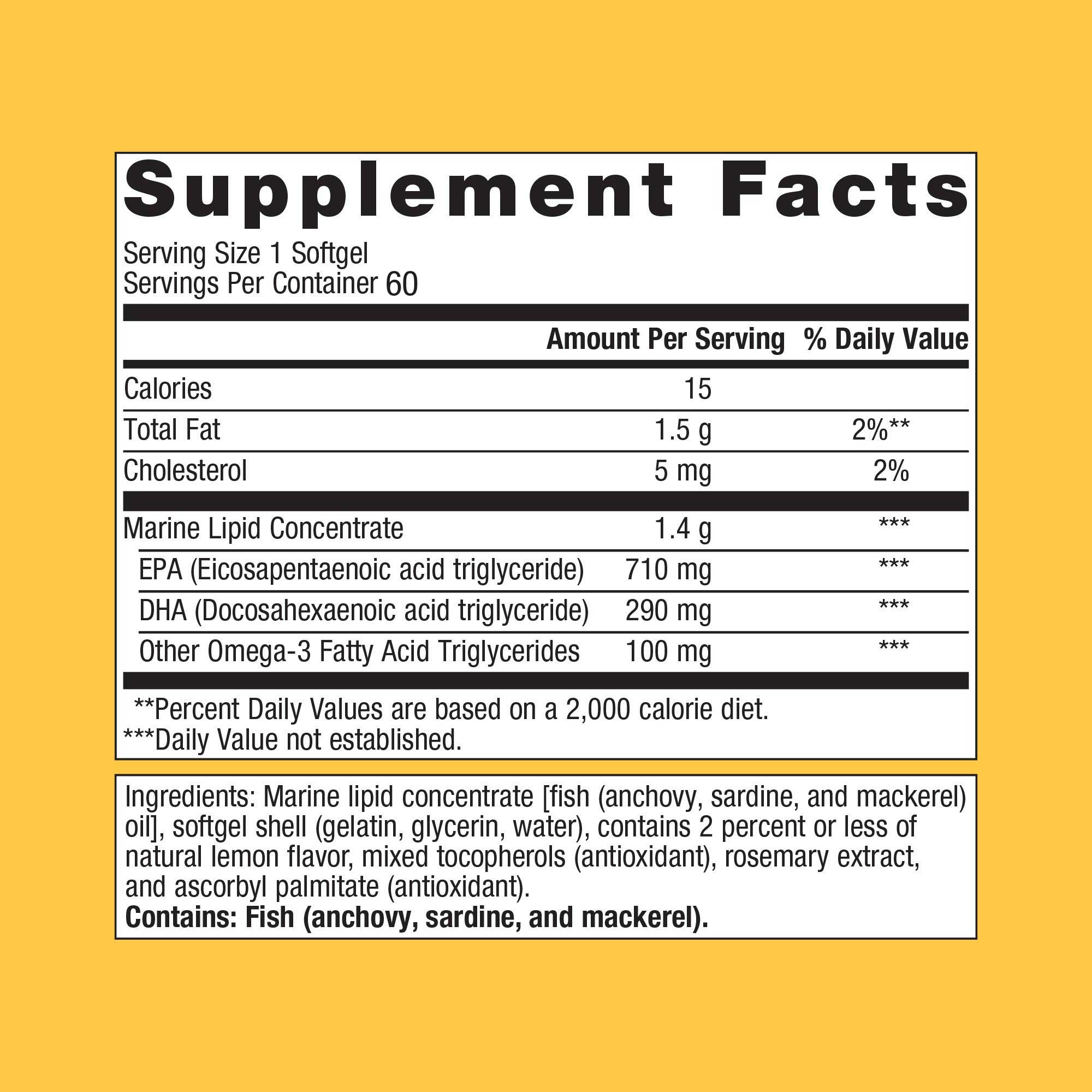 Metagenics OmegaGenics Fish Oil EPA-DHA 1000 mg Ingredients