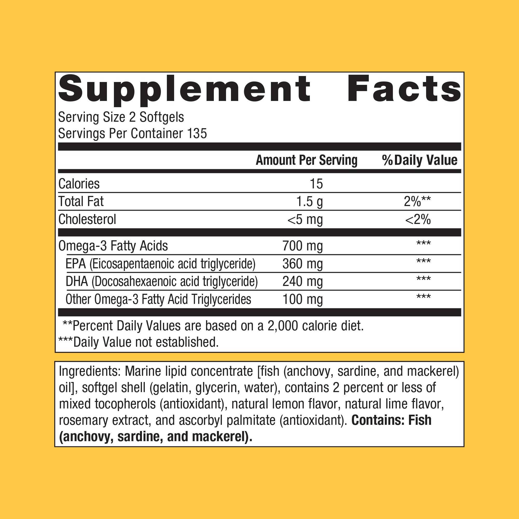 Metagenics OmegaGenics Fish Oil EPA-DHA 300 mg Ingredients