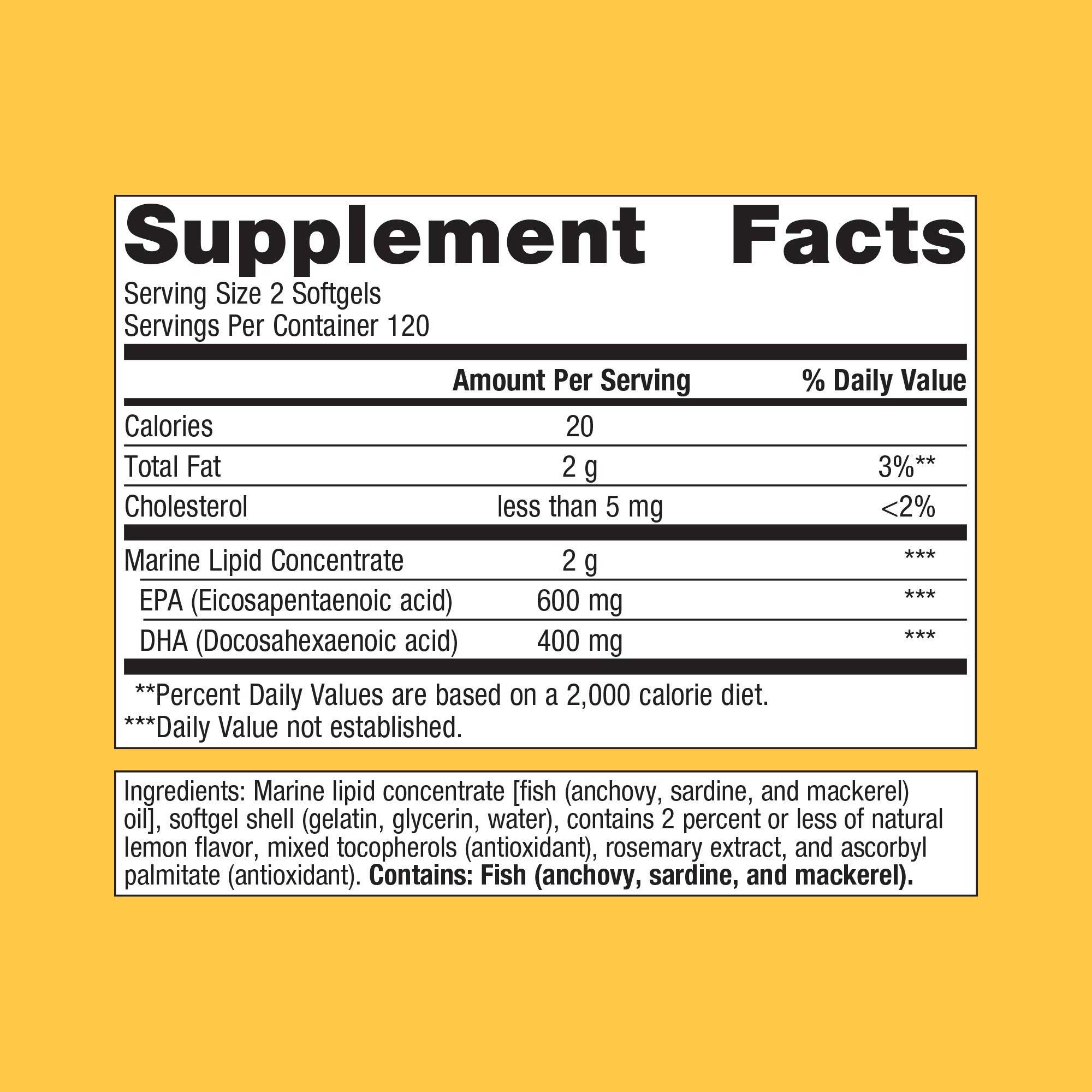 Metagenics OmegaGenics Fish Oil EPA-DHA 500 mg Ingredients