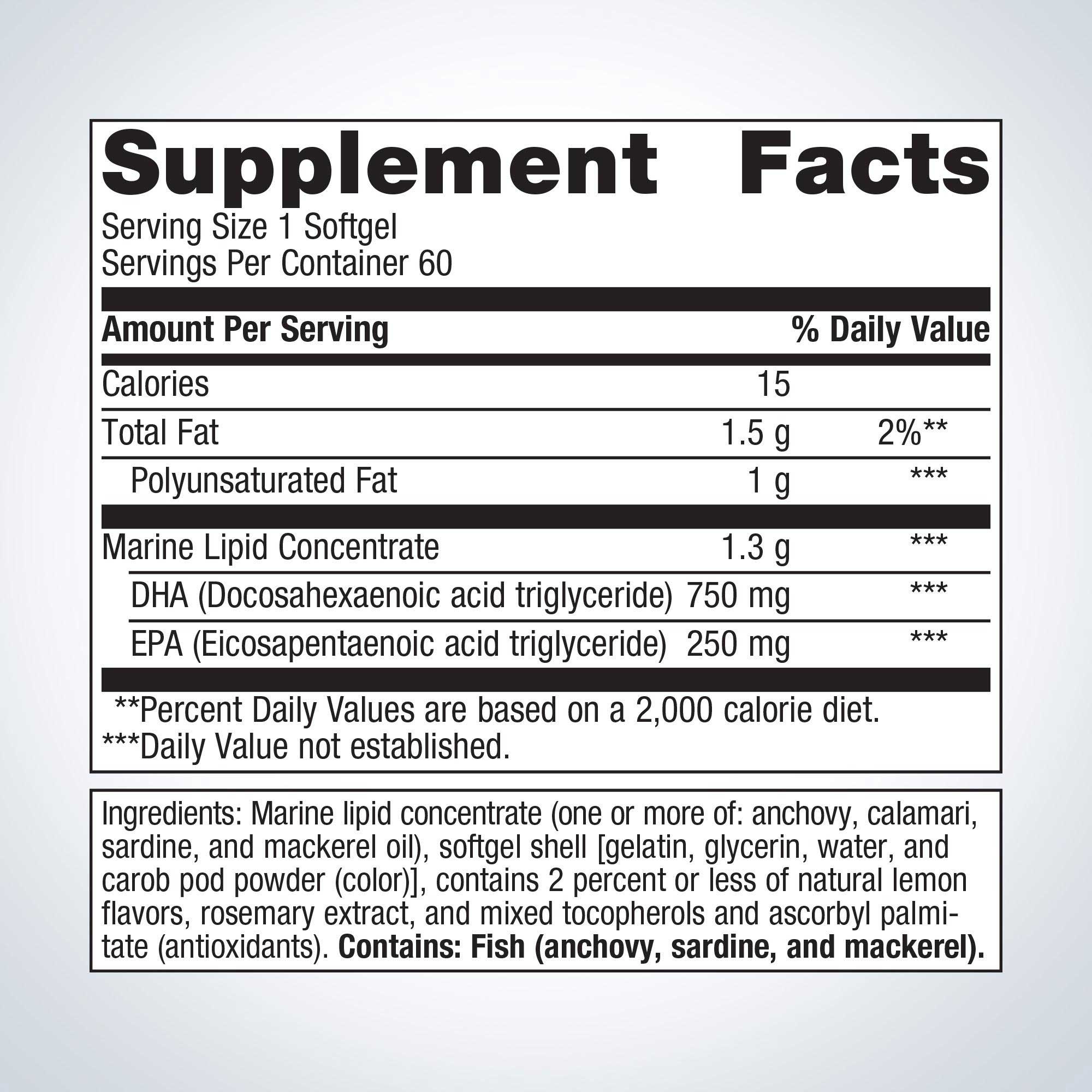 Metagenics OmegaGenics Fish Oil Neuro 1000 mg Ingredients