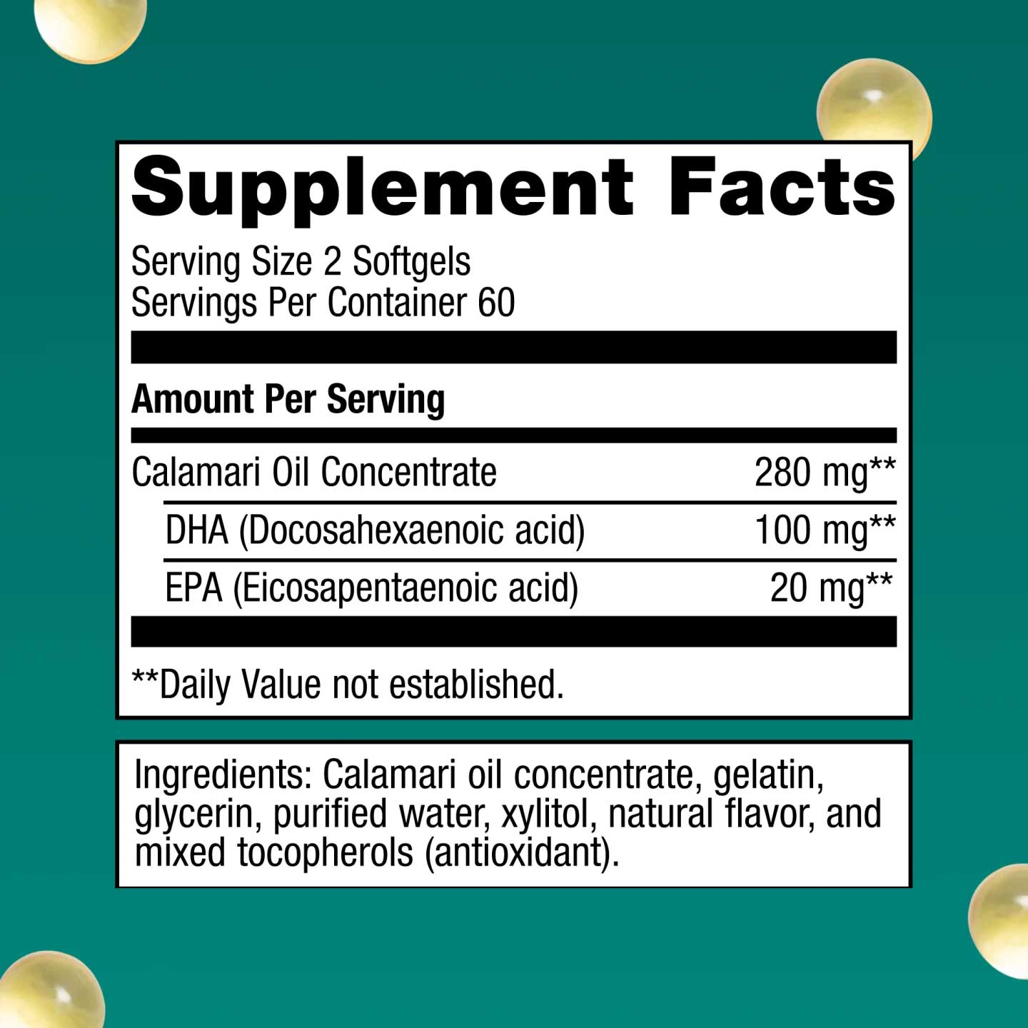 Metagenics OmegaGenics Kids DHA Ingredients
