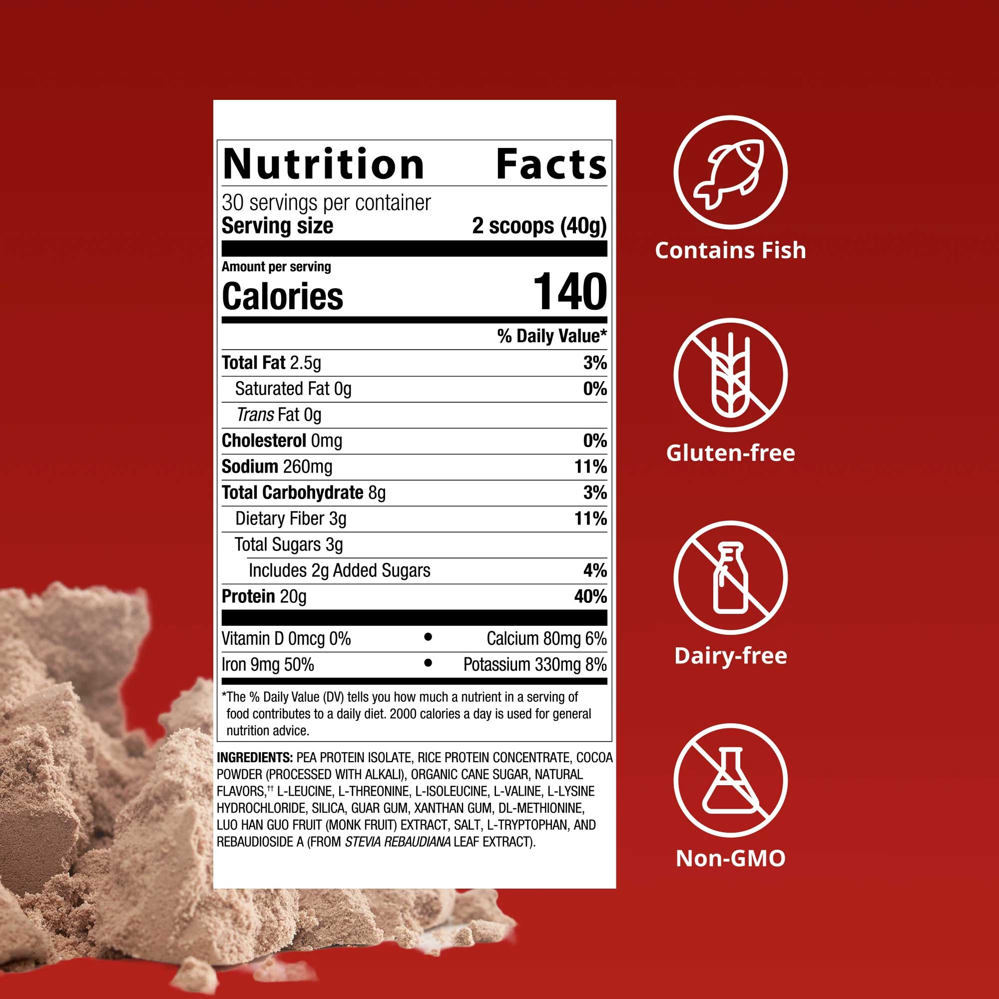 Metagenics Perfect Protein Pea & Rice Ingredients