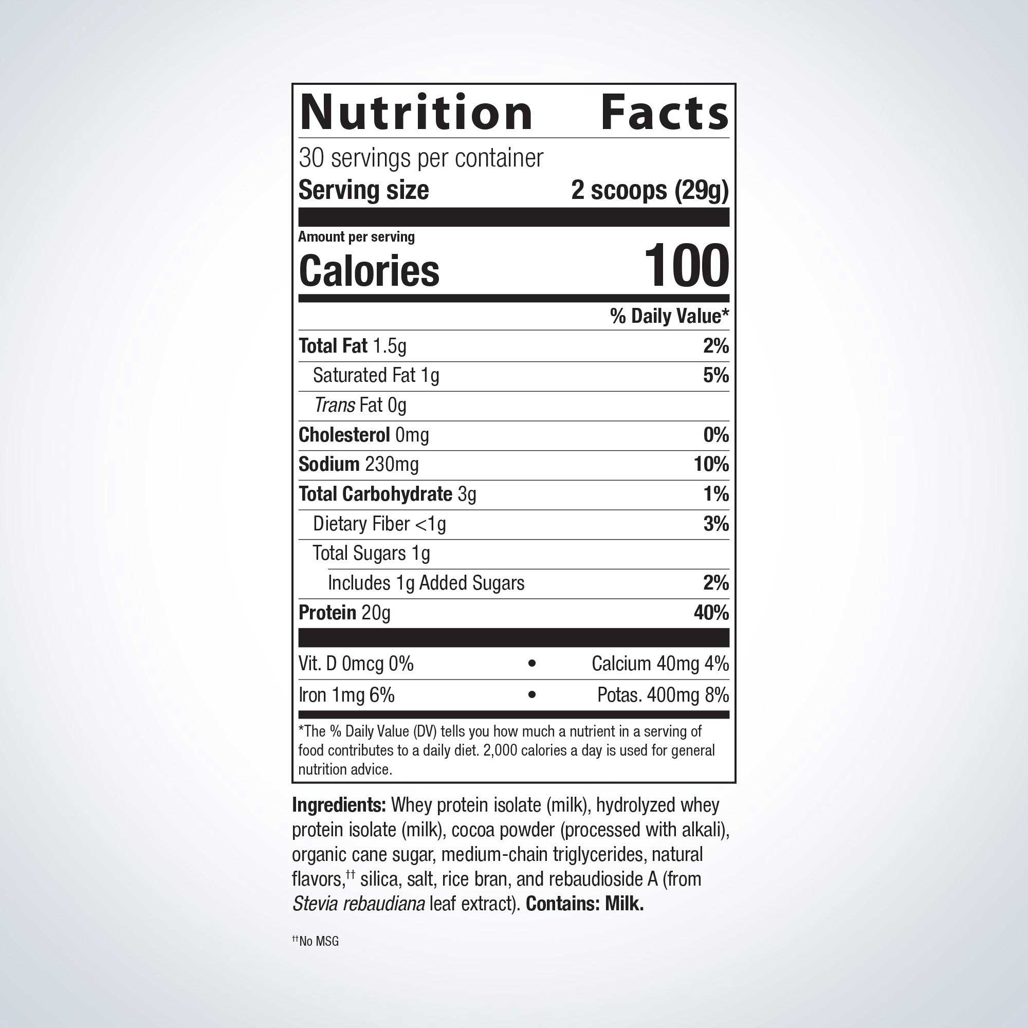 Metagenics Perfect Protein Whey Ingredients