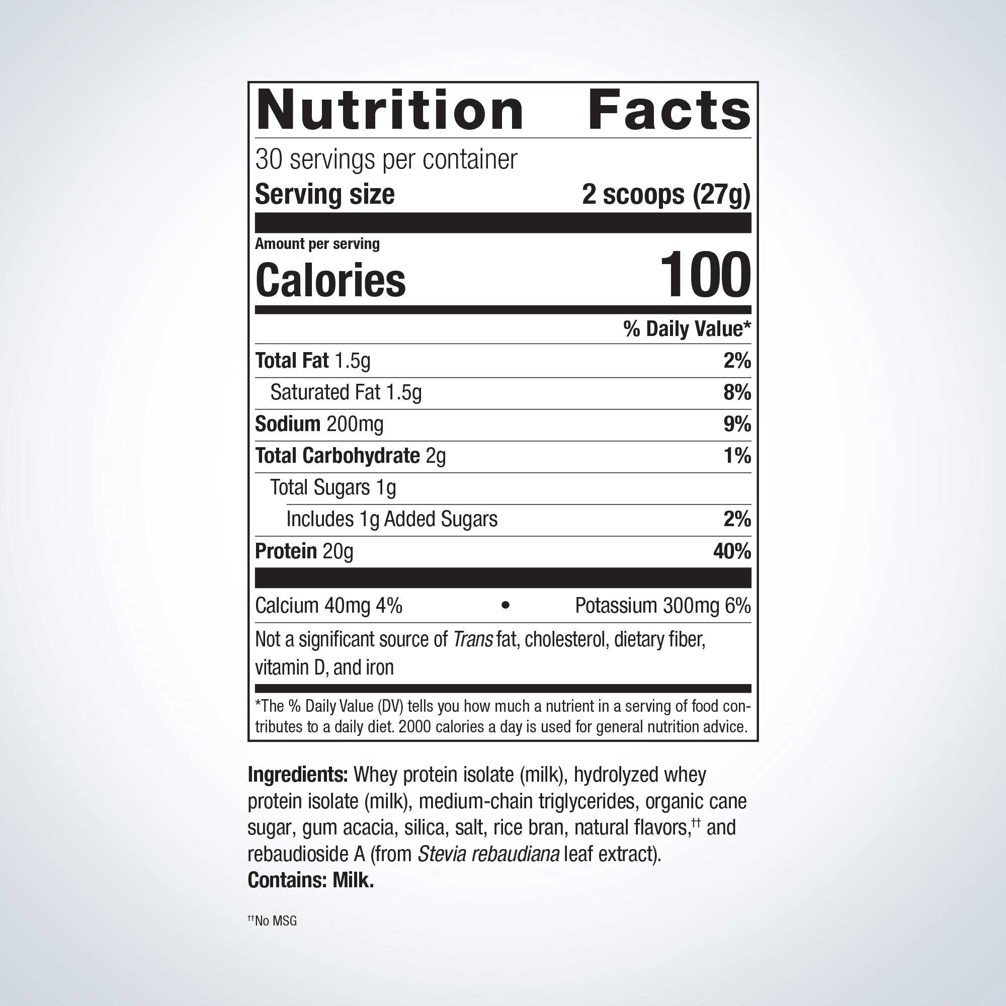 Metagenics Perfect Protein Whey Ingredients