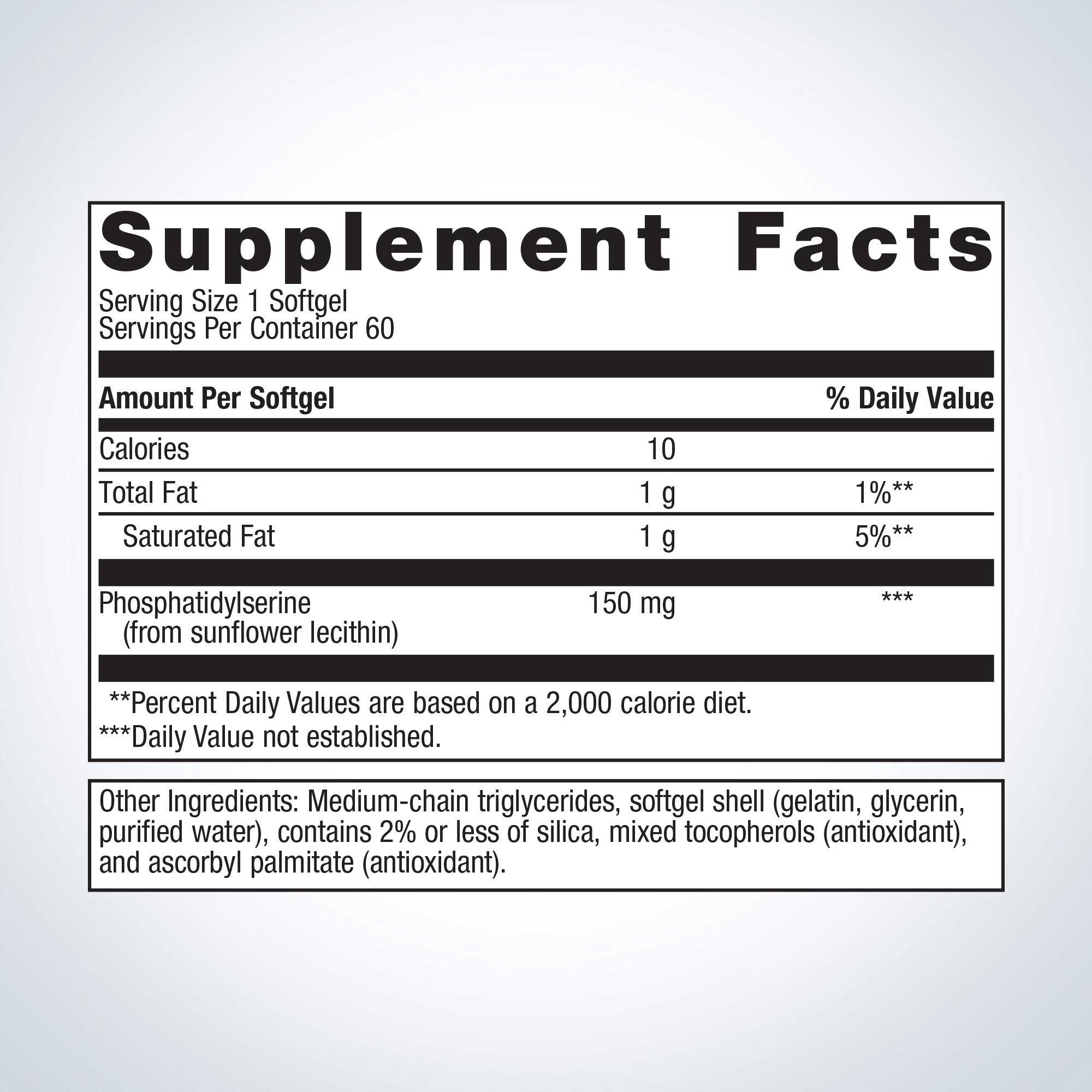 Metagenics Phosphatidylserine Ingredients