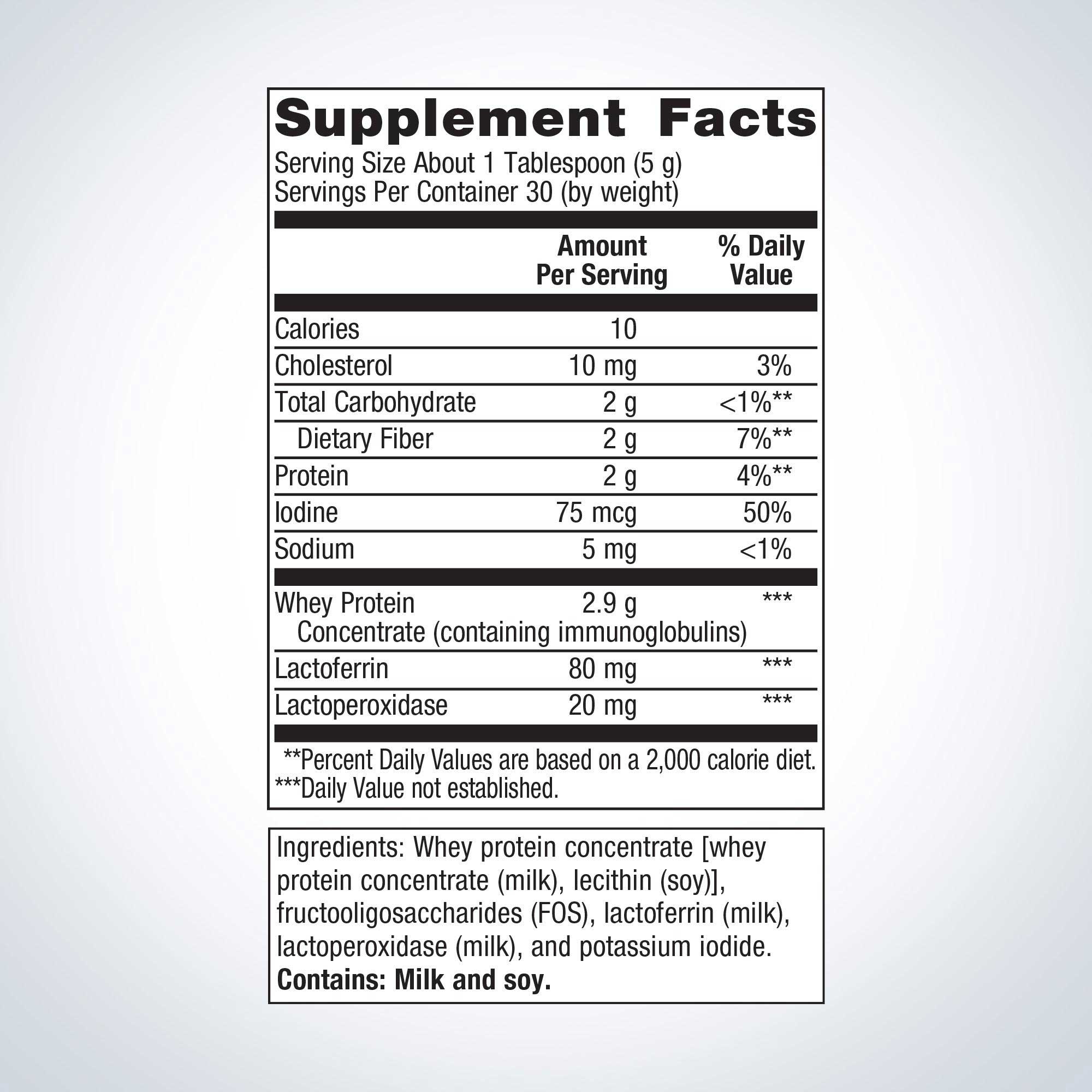 Metagenics Probioplex Intensive Care Ingredients