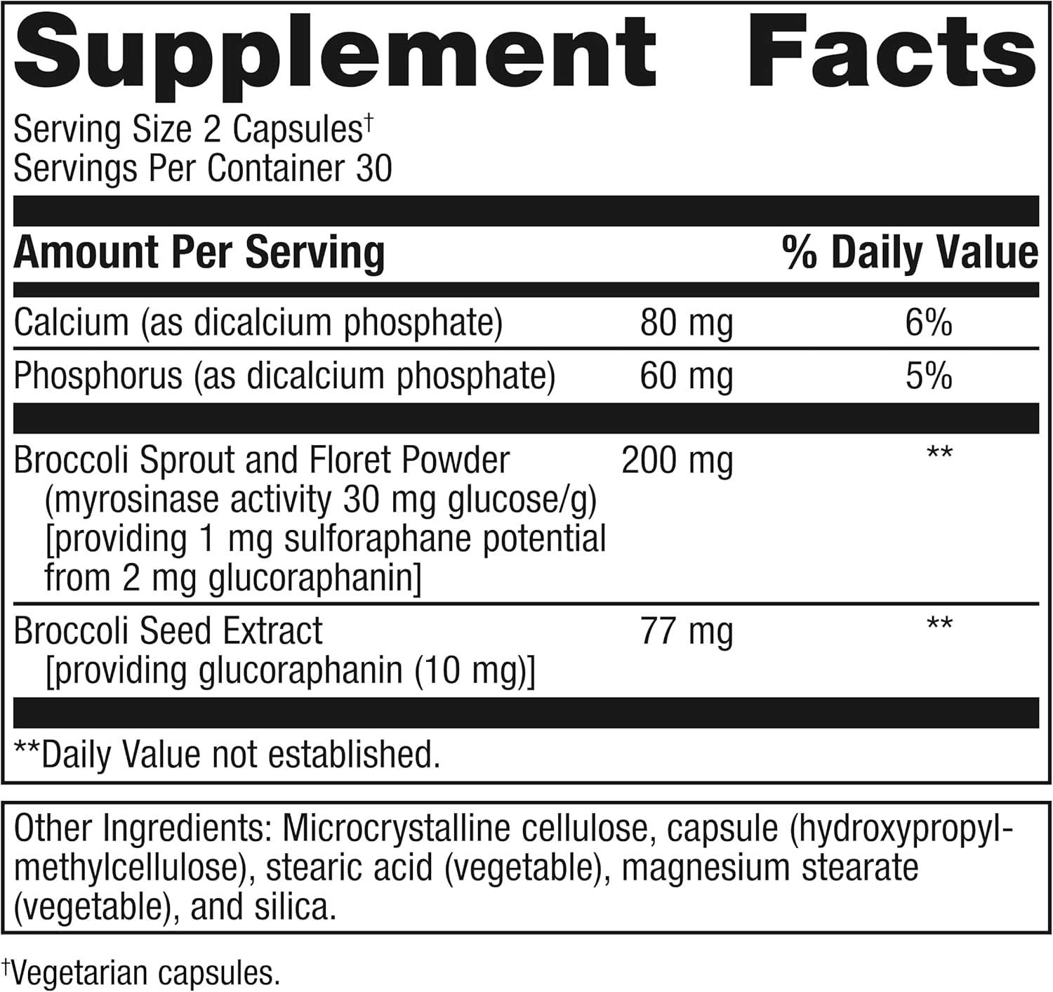 Metagenics SulforaClear Ingredients