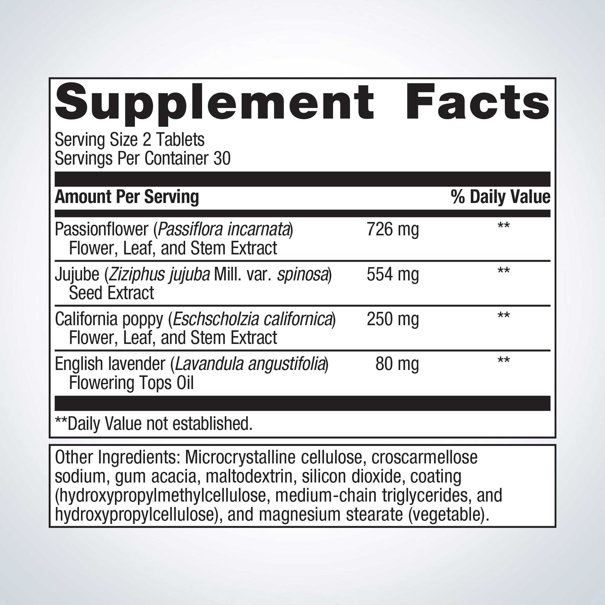 Metagenics Tran-Q Sleep Ingredients