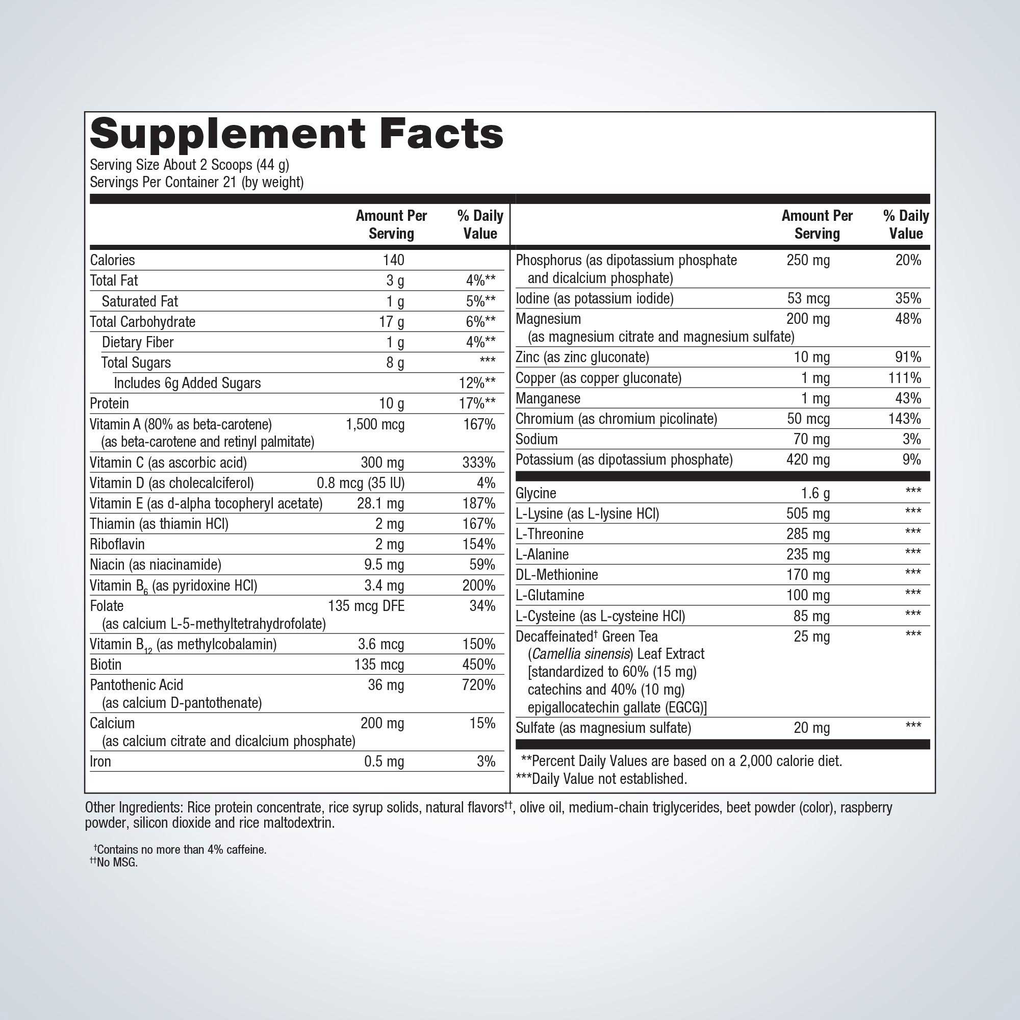 Metagenics UltraClear Plus Detox Powder Ingredients