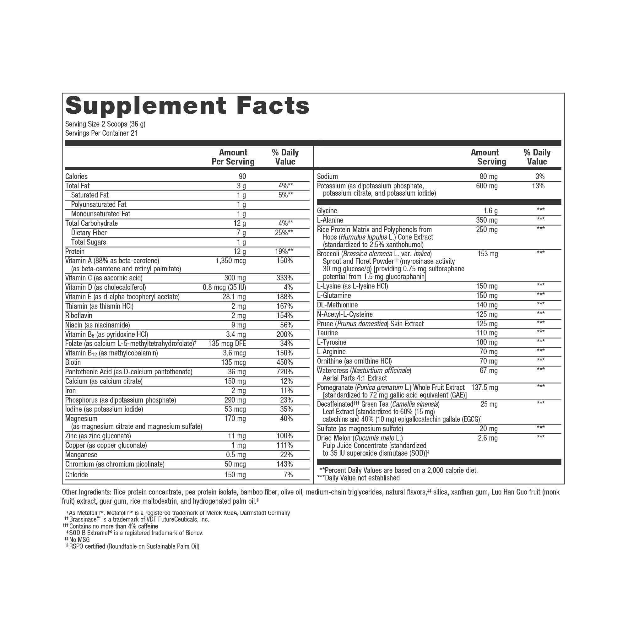 Metagenics UltraClear Plus Detox Powder Ingredients