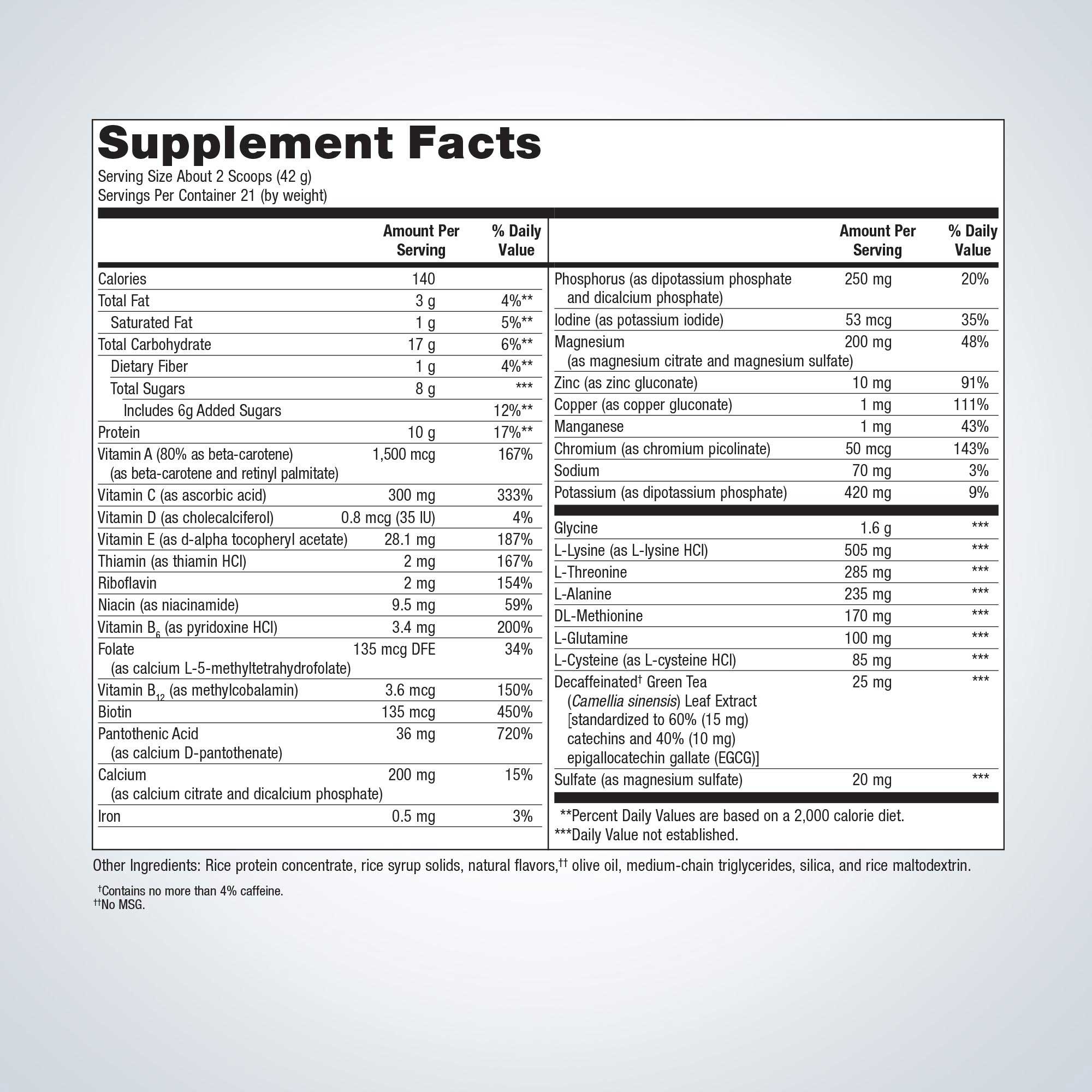 Metagenics UltraClear Plus Detox Powder Ingredients