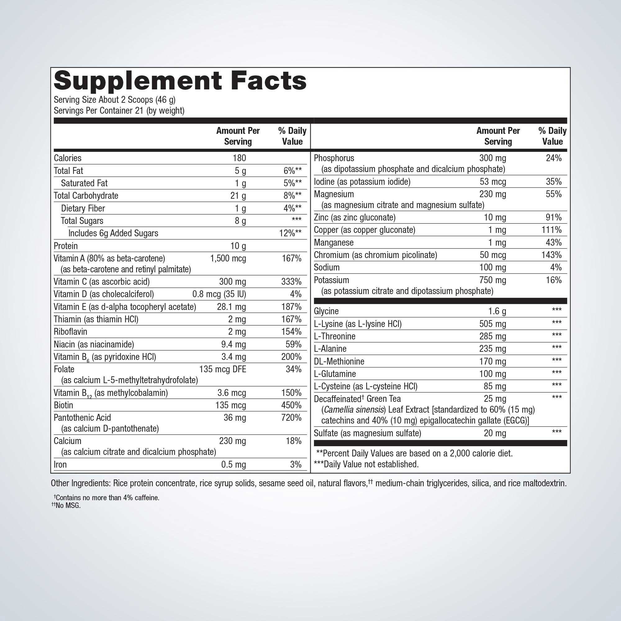 Metagenics UltraClear Plus pH Detox Powder Ingredients