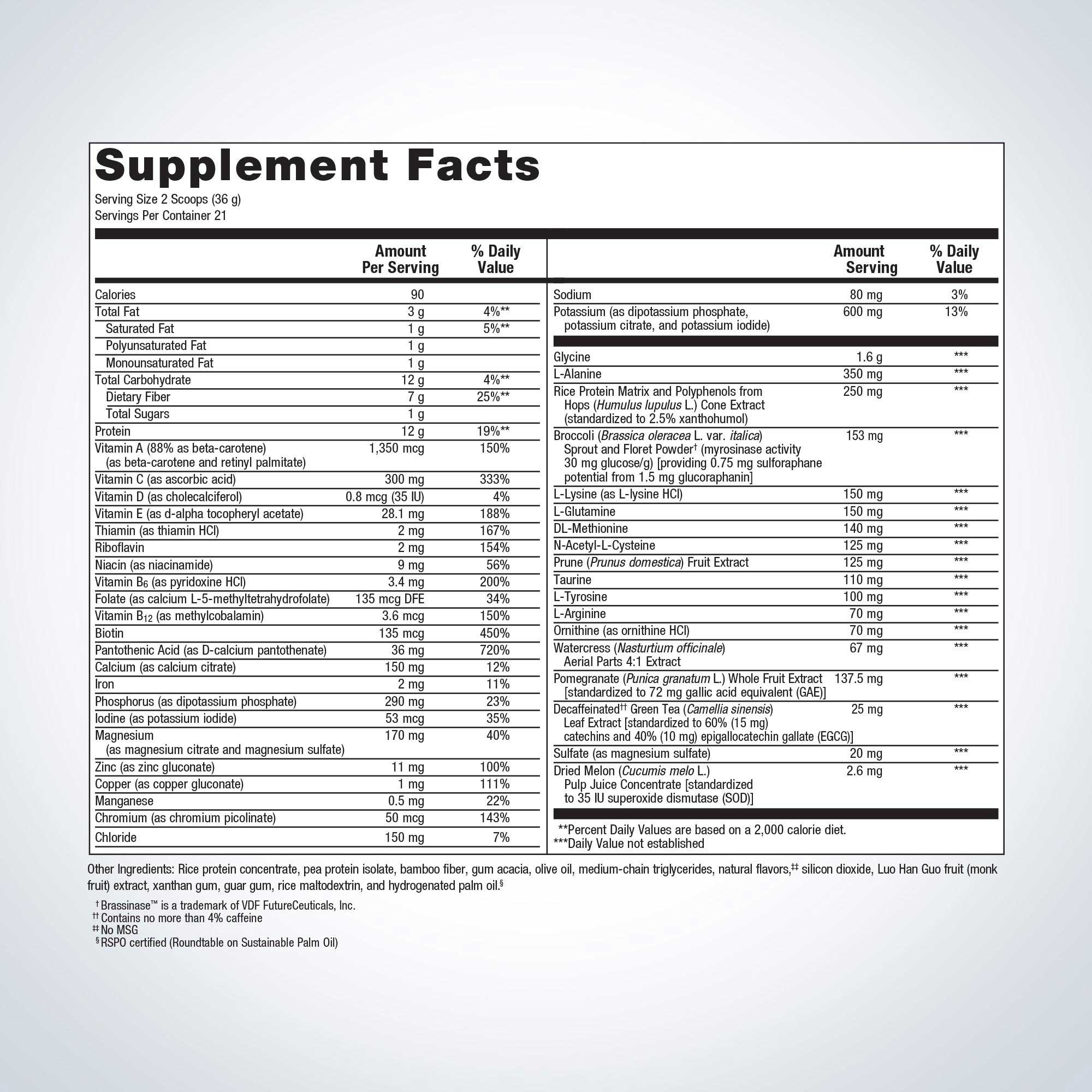 Metagenics UltraClear Renew Detox Powder Ingredients