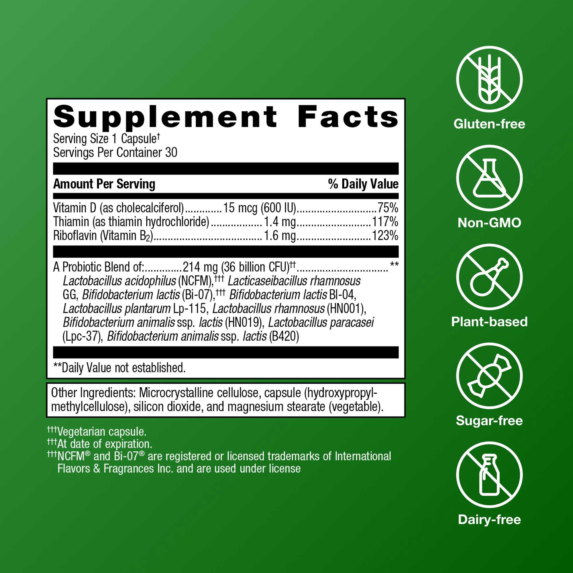 Metagenics UltraFlora Complete Probiotic Ingredients