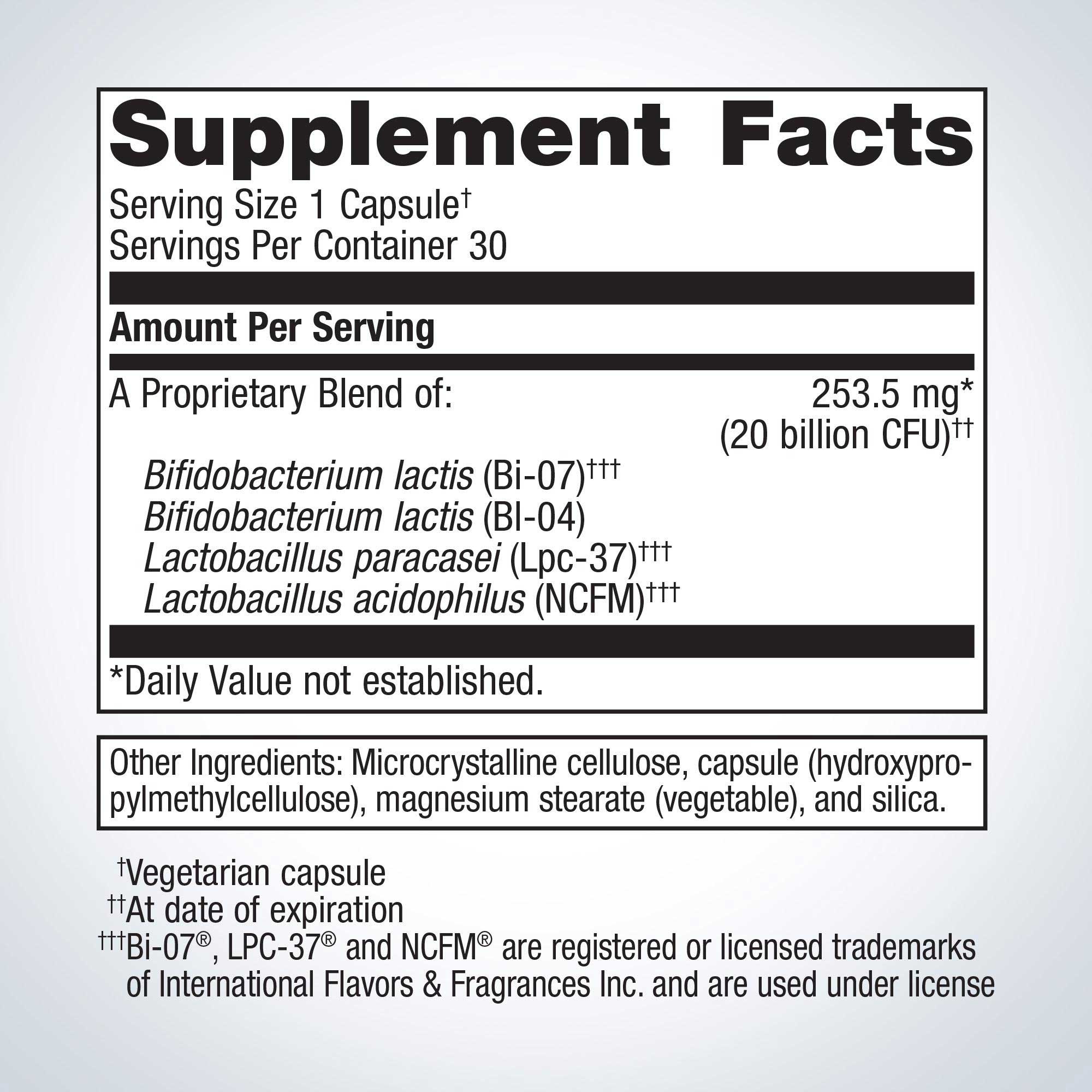Metagenics UltraFlora Restore Probiotic Ingredients