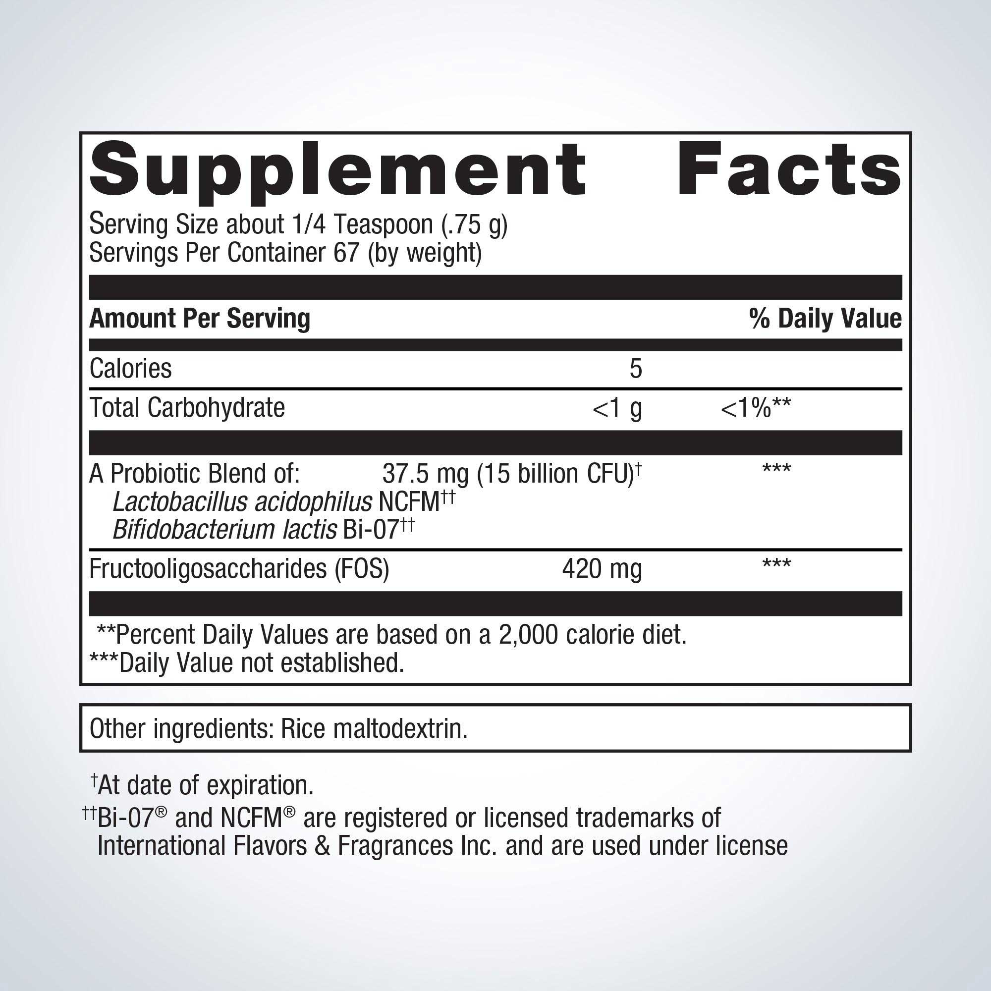 Metagenics UltraFlora Synergy Probiotic Ingredients