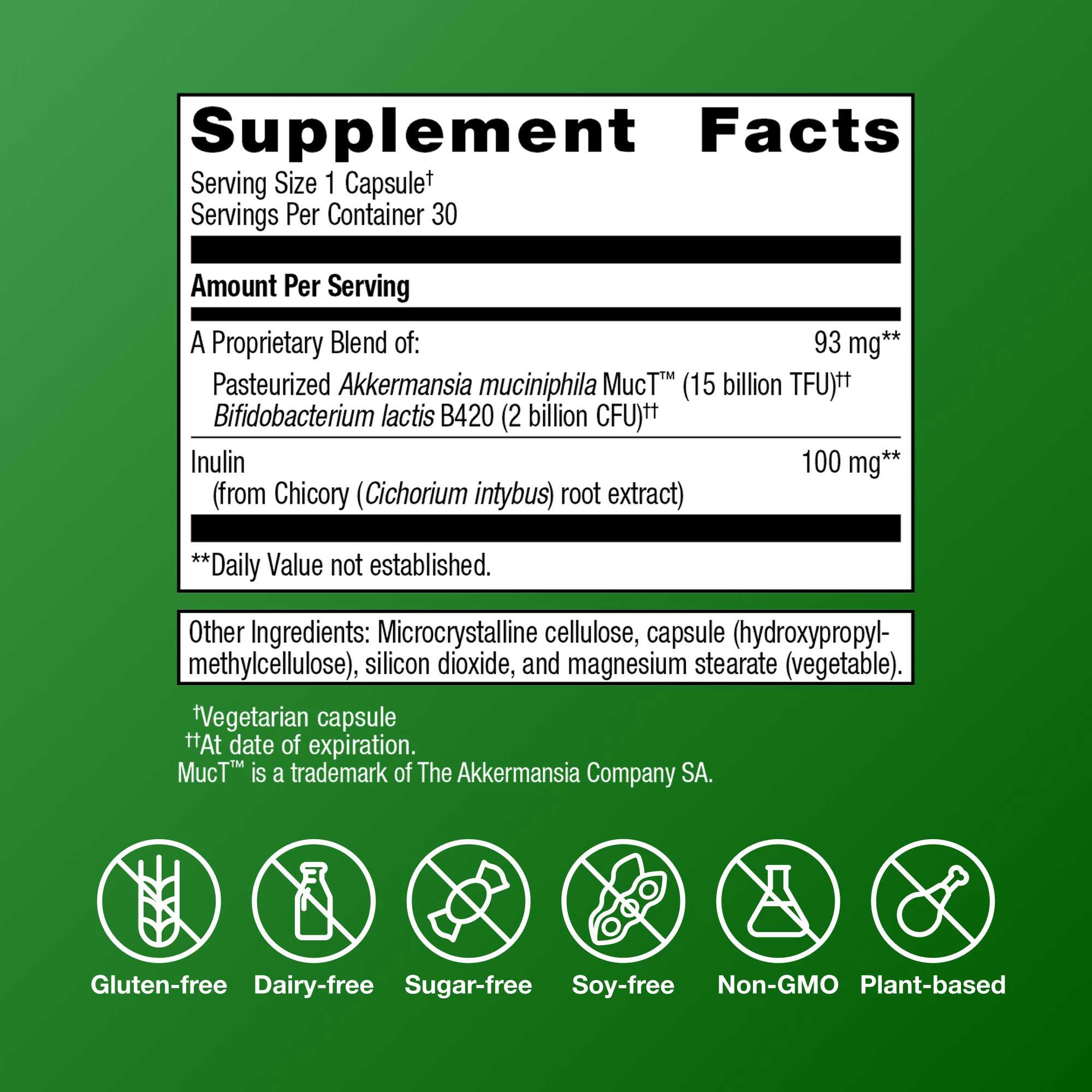 Metagenics UltraFlora Triplebiotic Ingredients