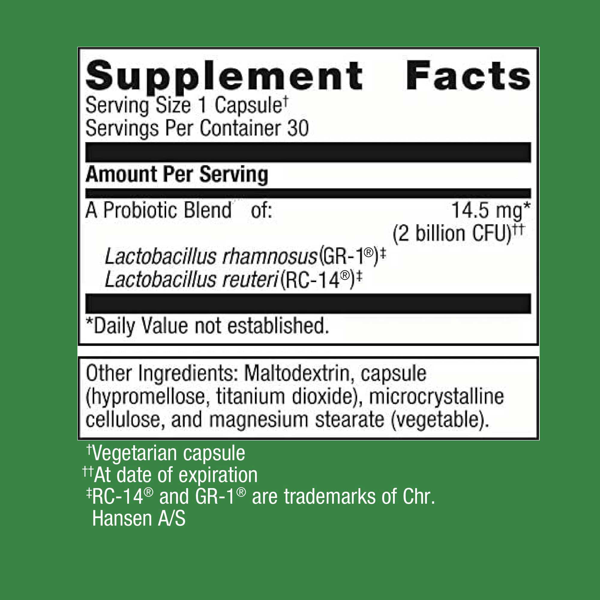 Metagenics UltraFlora Women's Probiotic Ingredients