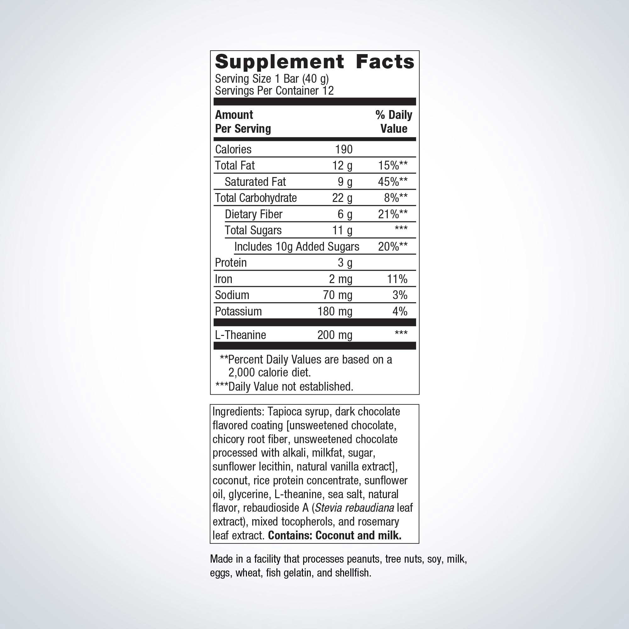 Metagenics Ultra Calm Bar Ingredients