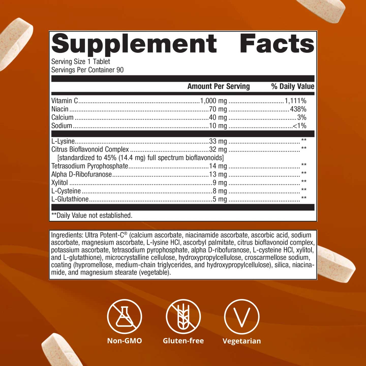 Metagenics Ultra Potent-C 1000 Vitamin C Ingredients