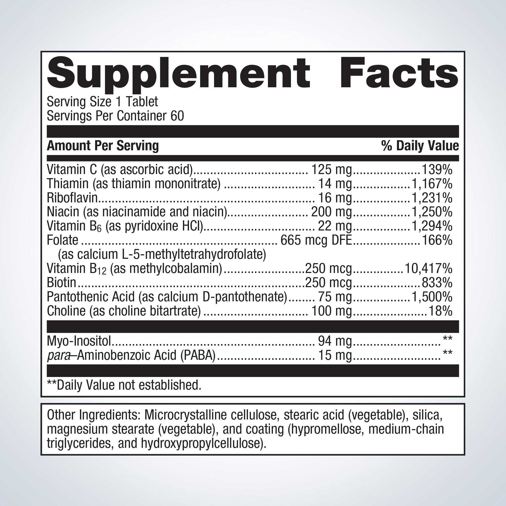 Metagenics Vitamin B-Complex Ingredients