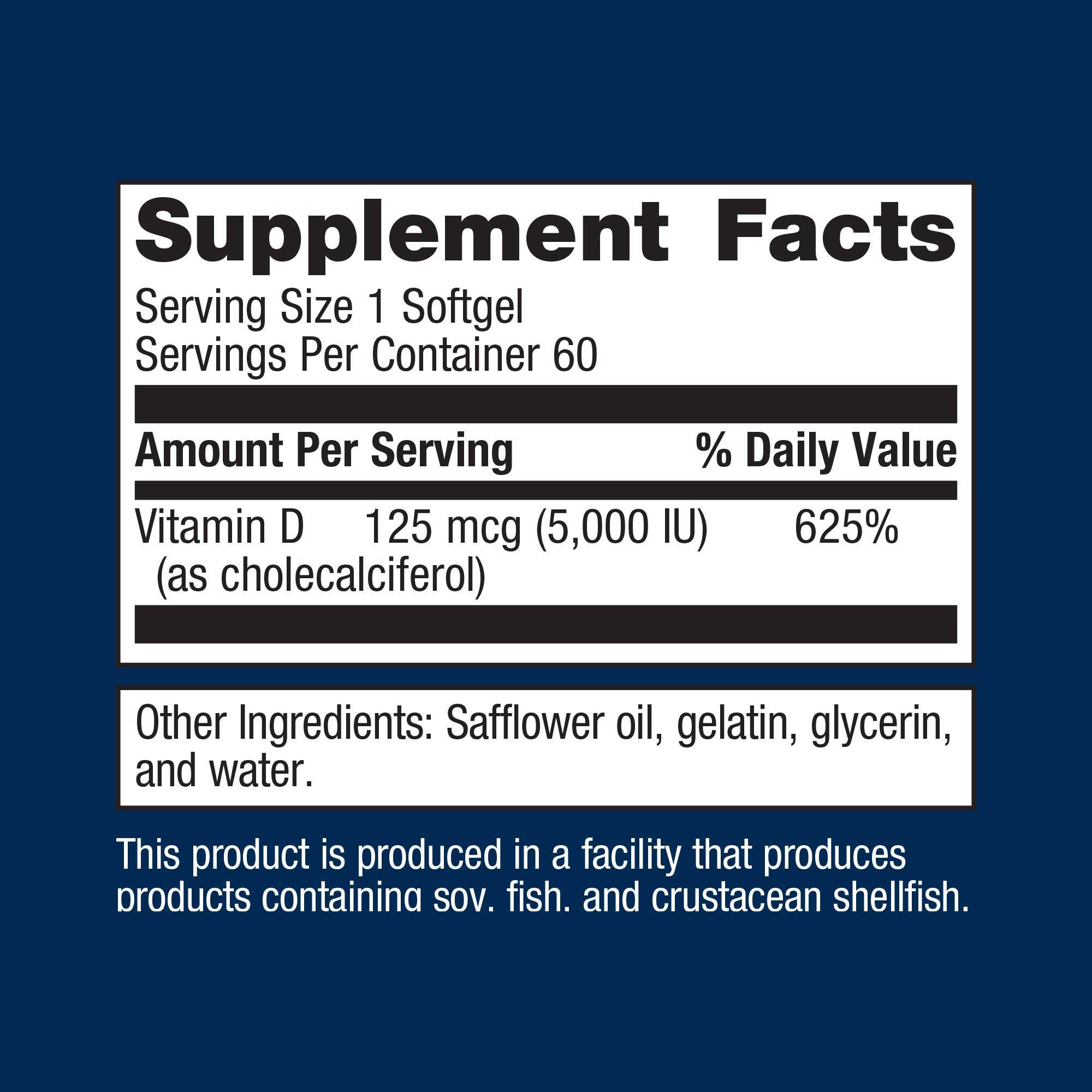 Metagenics Vitamin D3 5000 Ingredients