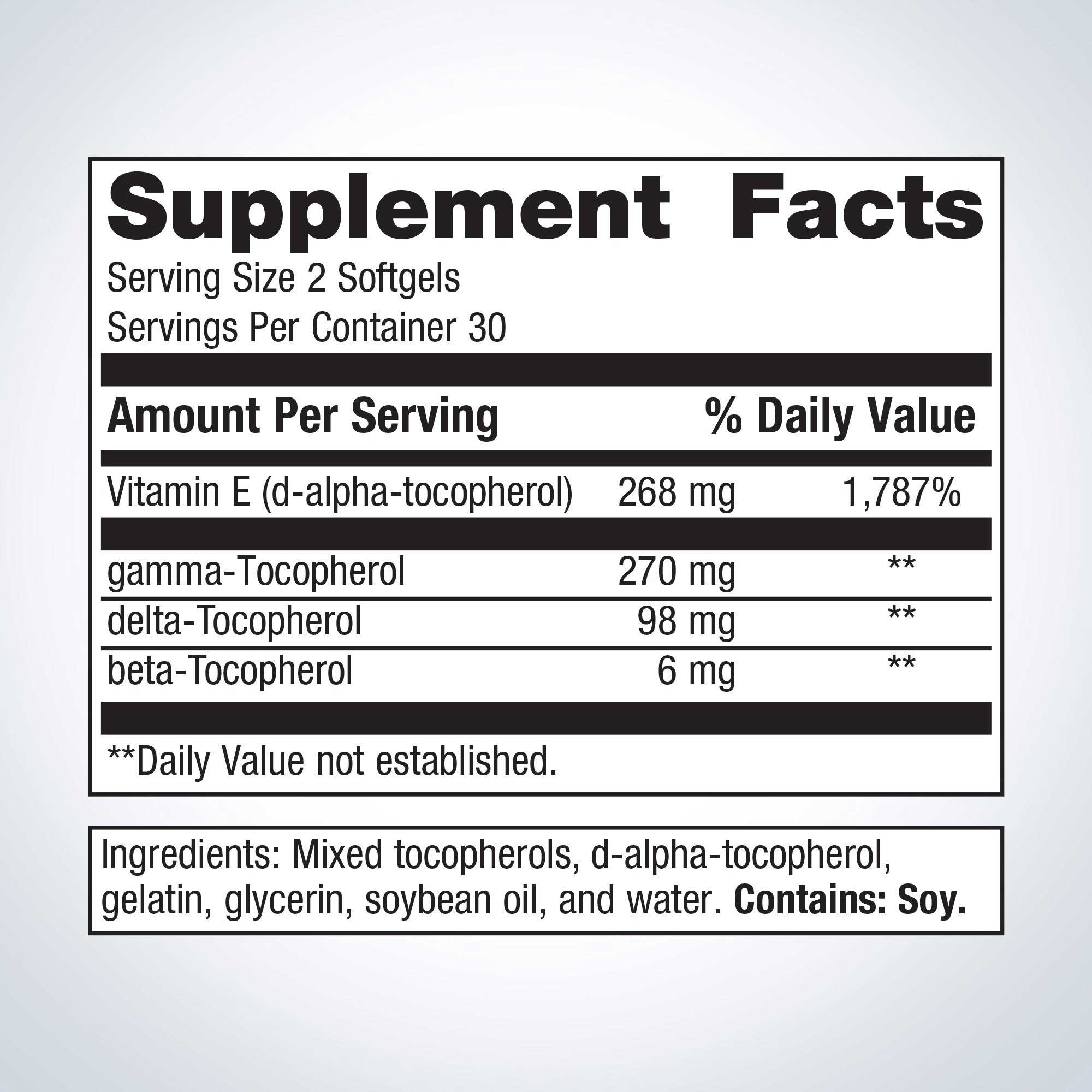 Metagenics Vitamin E Mixed Tocopherols Ingredients