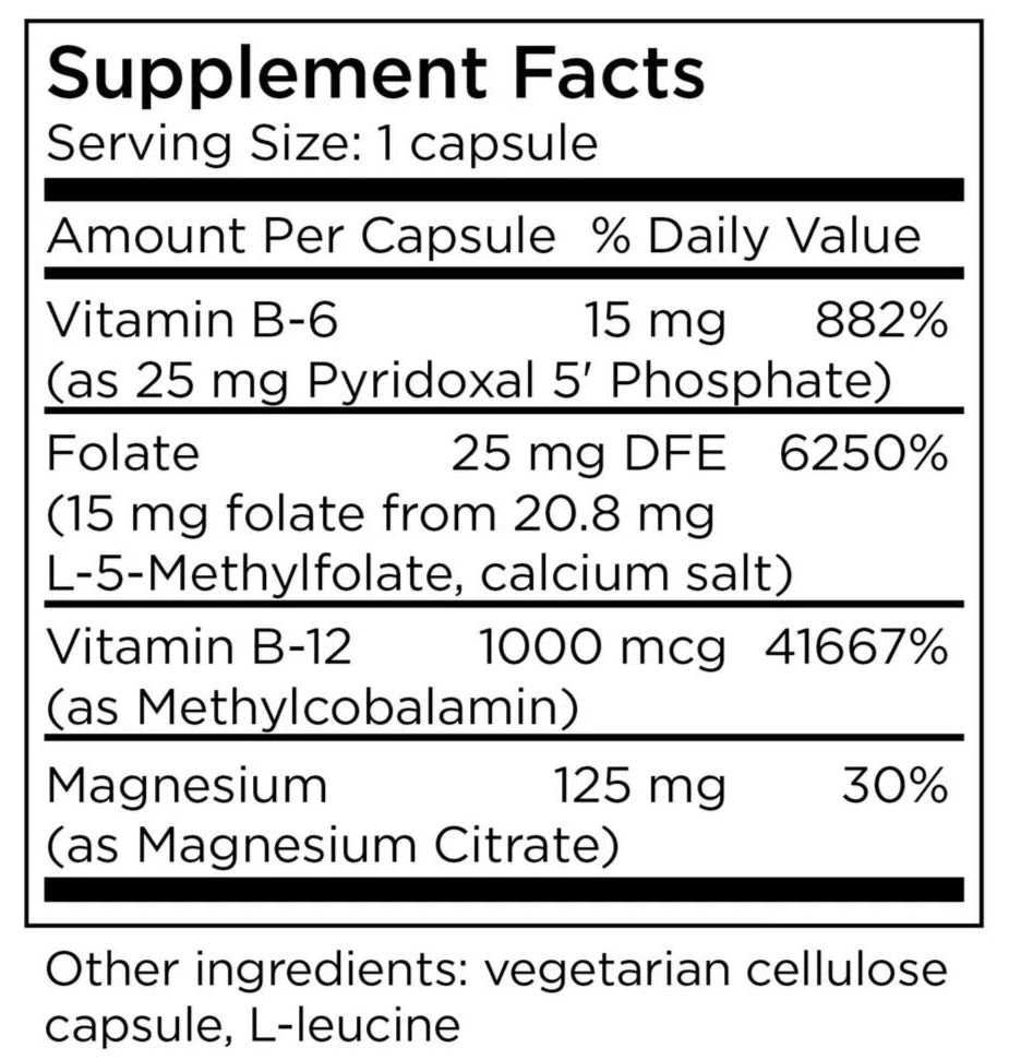 MethylPro Cofactors + L-Methylfolate 15 mg Ingredients