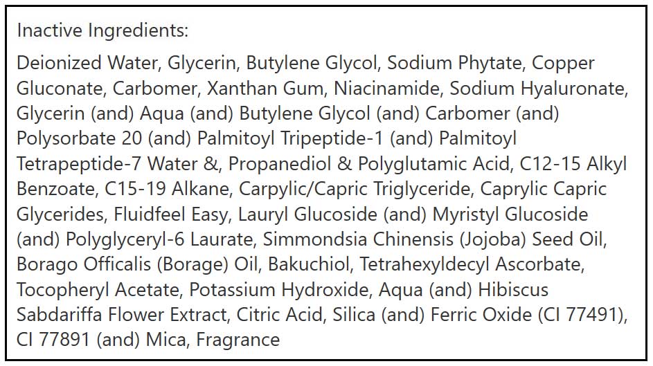 MyChelle Dermaceuticals Instantly Illuminating Peptide Serum Ingredients