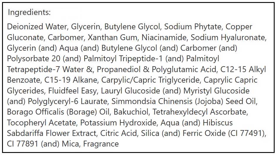 MyChelle Dermaceuticals Instantly Illuminating Peptide Serum Ingredients
