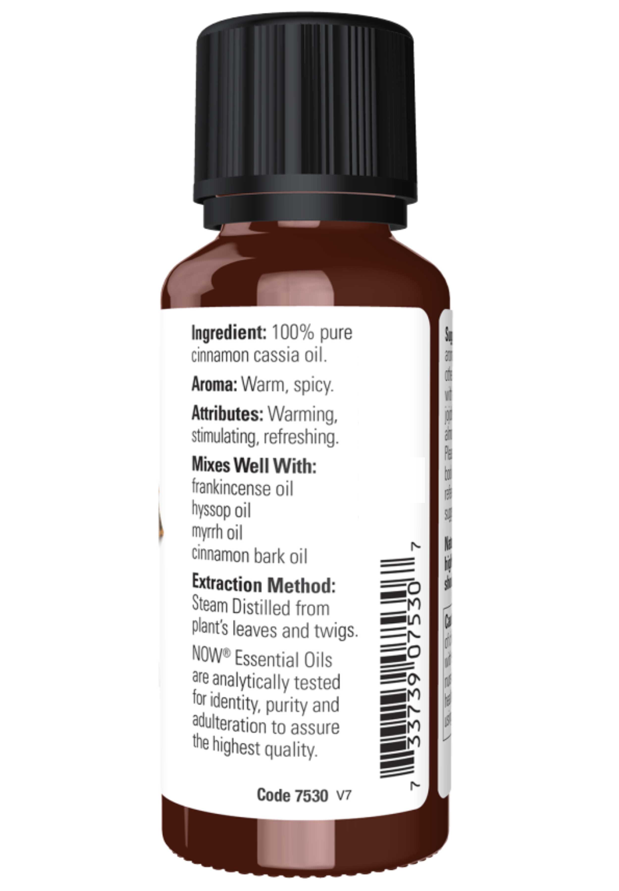 NOW Essential Oils 100% Pure Cinnamon Cassia Oil Ingredients