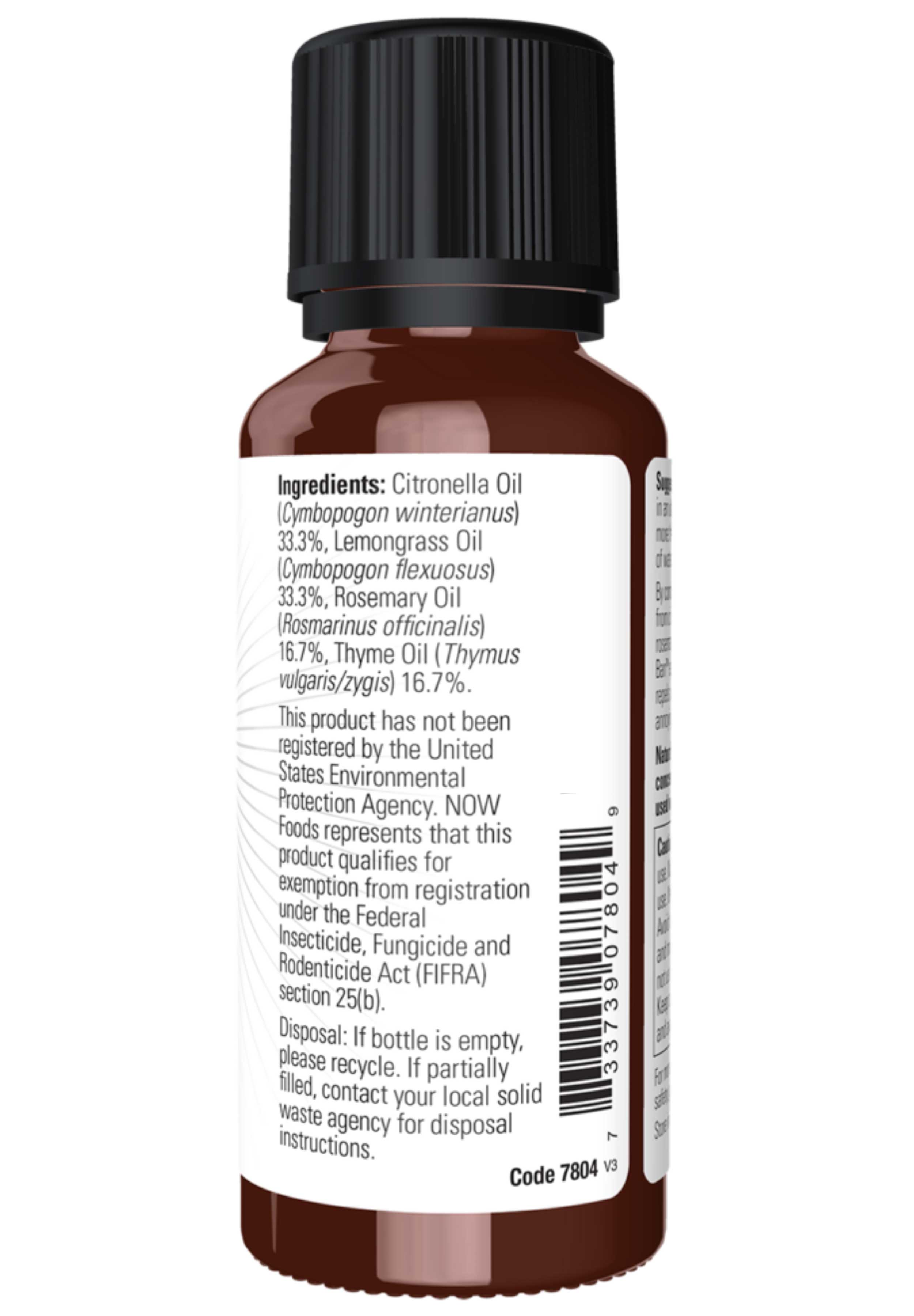 NOW Essential Oils Bug Ban Ingredients