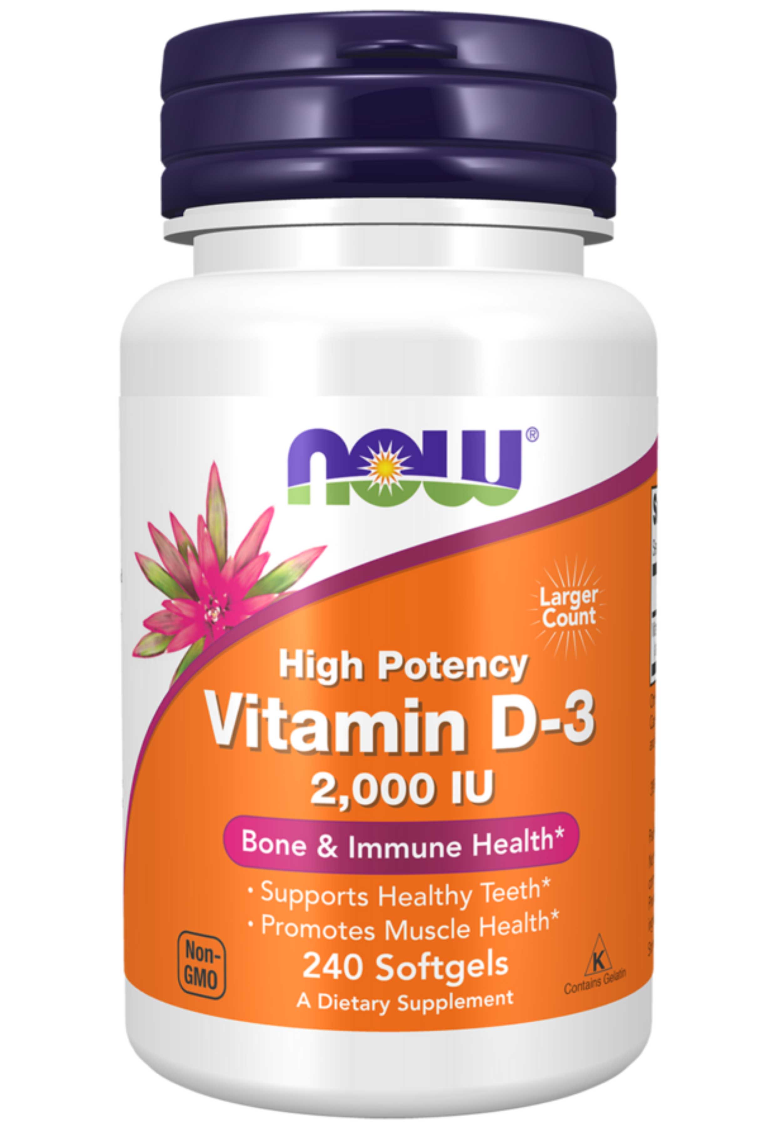 NOW Vitamin D-3 2,000 IU High Potency