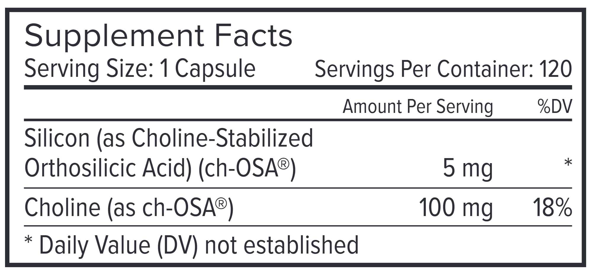 Natural Factors BioSil Collagen Generator (Formerly known as BioSil Hair, Skin, Nails) Ingredients